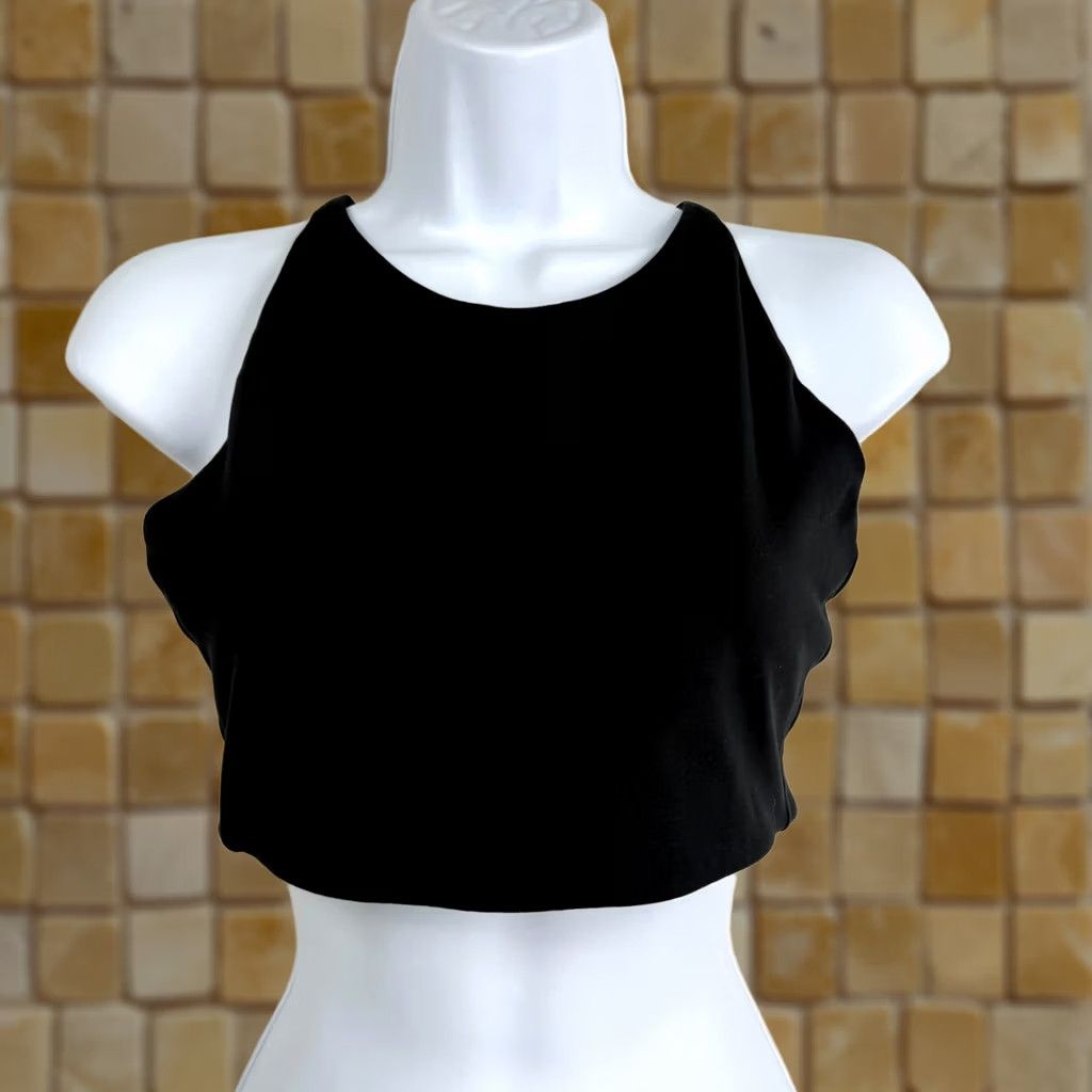 Girlfriend Collective Girlfriend Collective Sports Bra Halter Topanga Black M Size Medium Womens Activewear Pullover Wireless Stretch Size ONE SIZE - 1 Thumbnail