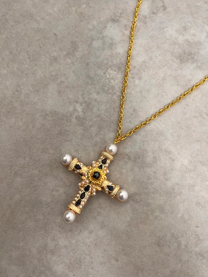 Dolce & Gabbana 2010s Dolce & Gabbana Royal Premium Cross Gold Necklace Size ONE SIZE - 4 Thumbnail