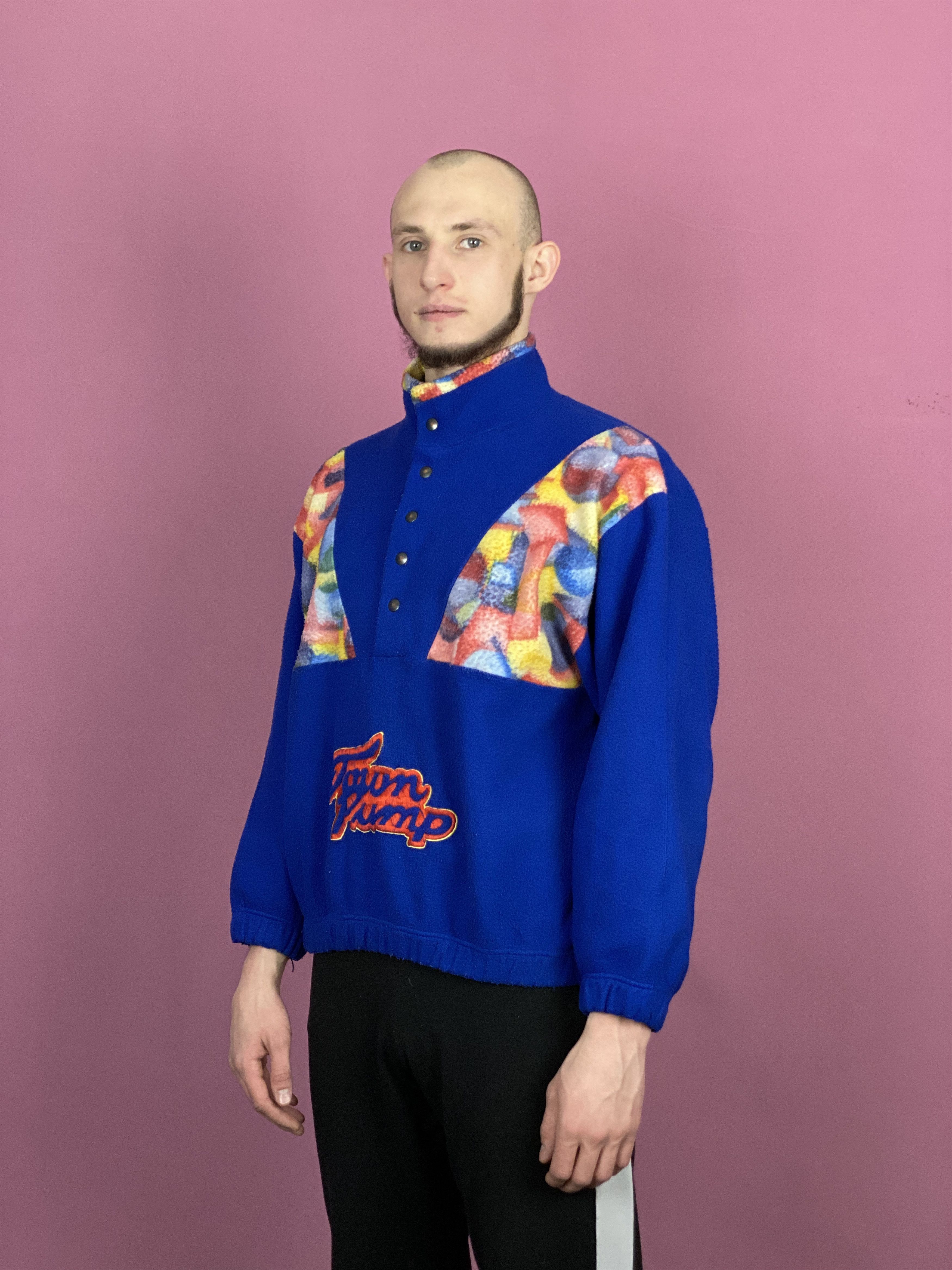 Vintage 90s Vintage Men's Half Snap Neck Fleece - M Size US L / EU 52-54 / 3 - 2 Thumbnail