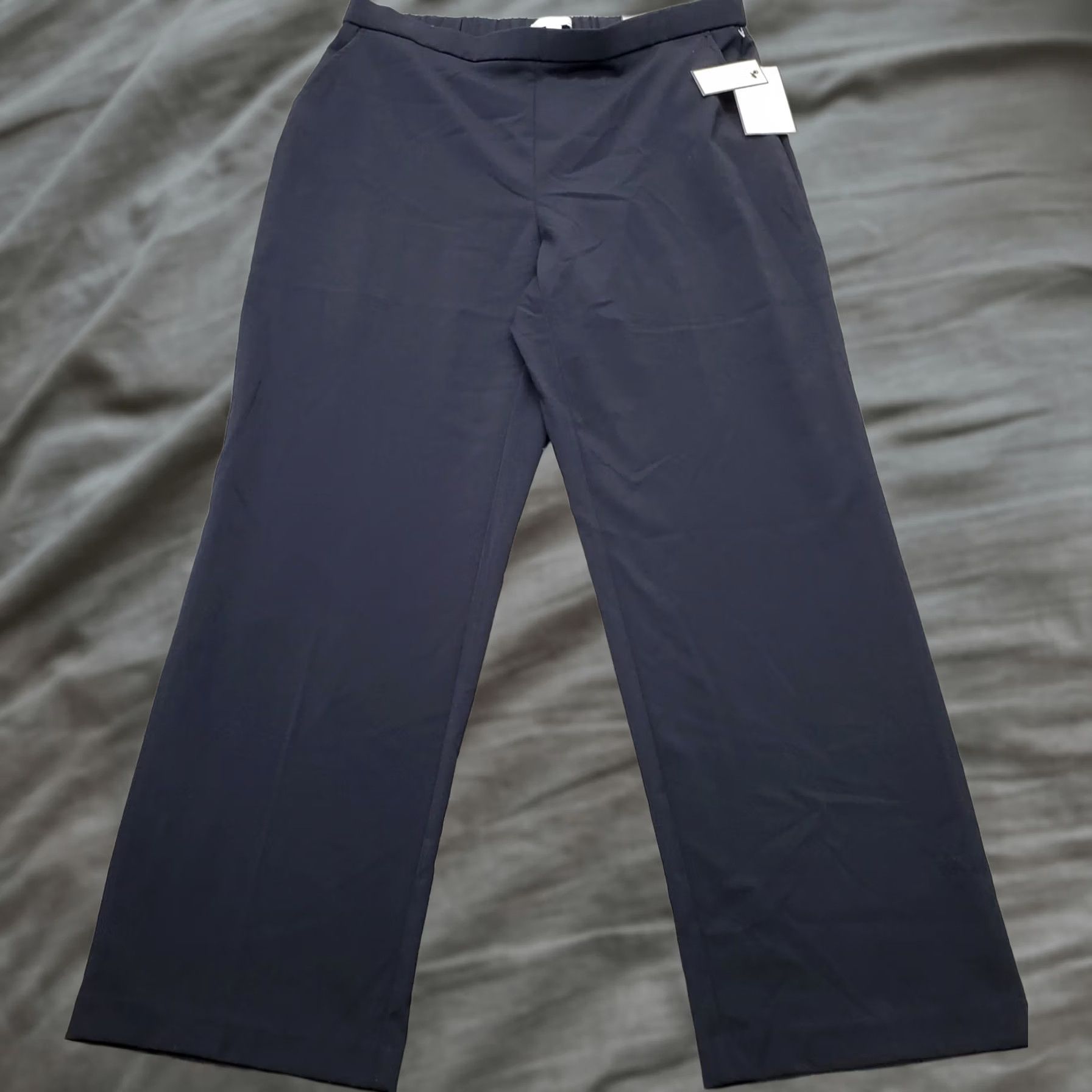 Vintage Dana Buchanan Ankle Pants Womens Size 16 Black Comfort Elastic Waistband Pull On Size 38" / US 16 / IT 52 - 1 Thumbnail