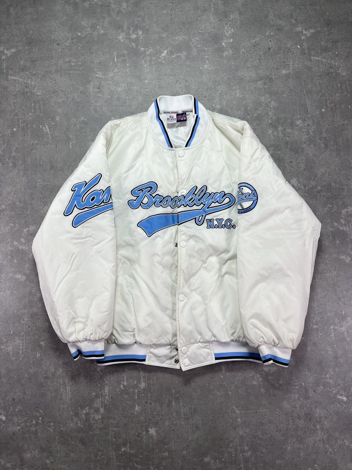 Vintage 90s Karl Kani Brooklyn 23 Varsity Bomber Jacket XXL