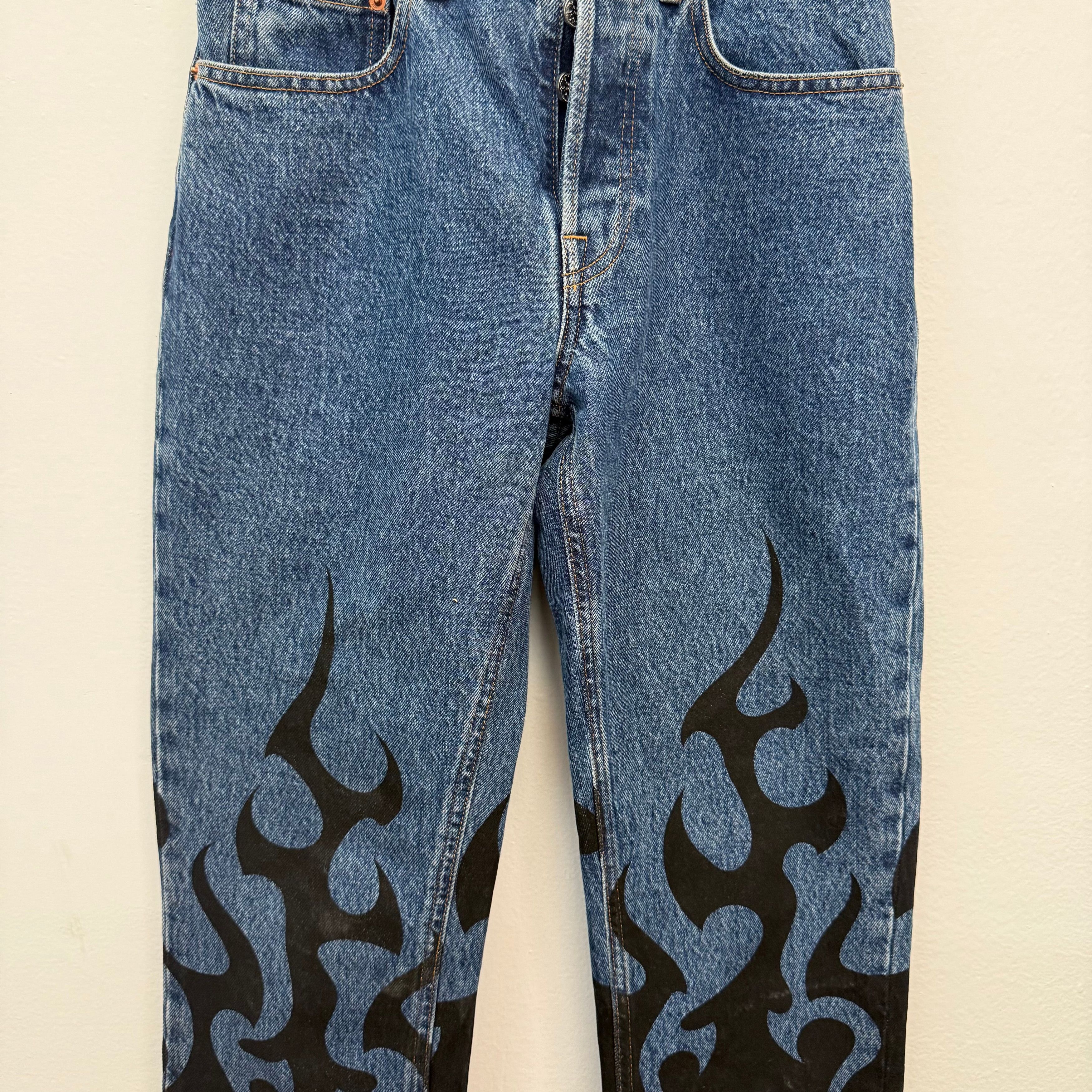 Vetements Vetements Flame Straight Leg Denim - Size 30 Size US 30 / EU 46 - 3 Thumbnail
