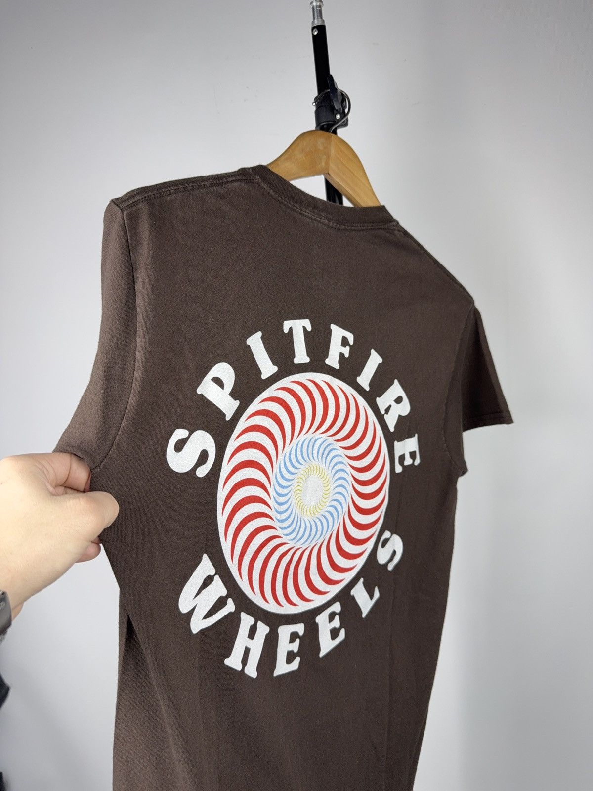 Spitfire 00s Spitfire Wheels Swirl Logo Brown Skate T-Shirt Size S Size US S / EU 44-46 / 1 - 10 Thumbnail