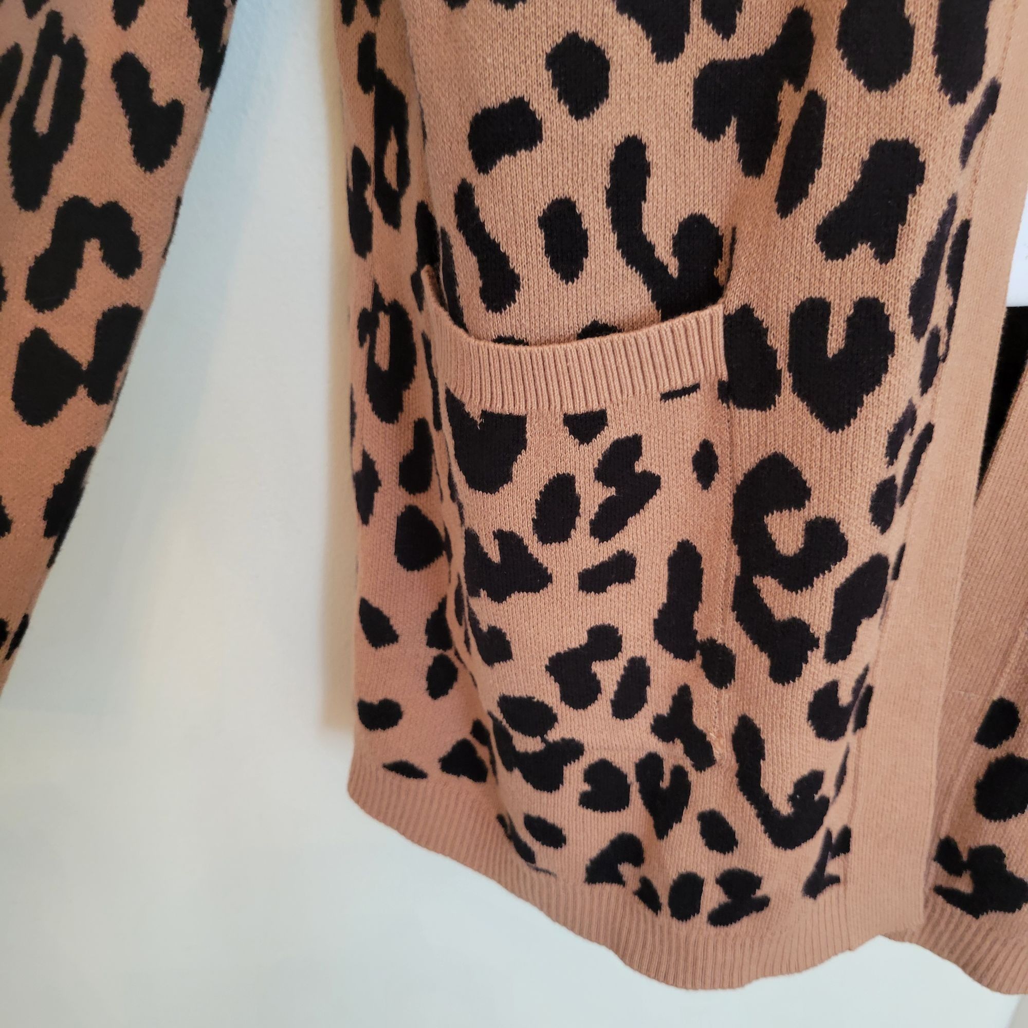 Other Kim Rogers PS Tan Animal Cable Cardigan Cotton Open Front Ja Size S / US 4 / IT 40 - 4 Thumbnail