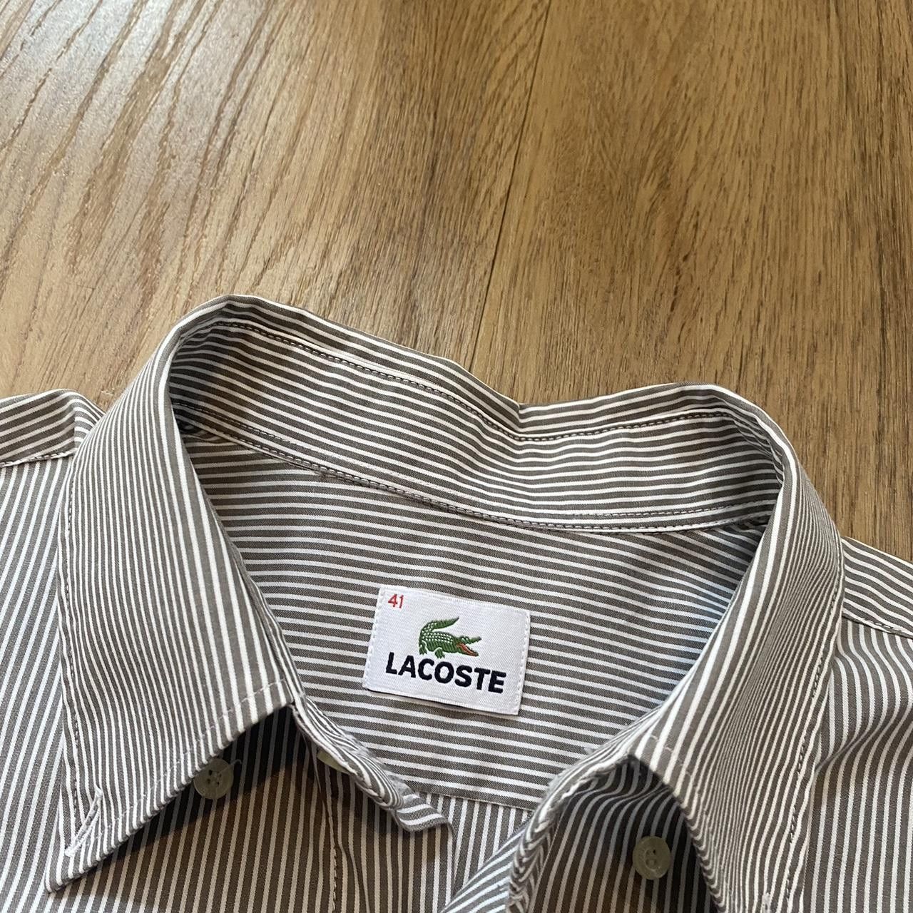 Lacoste Green and white Lacoste striped cotton shirt Premium Size US M / EU 48-50 / 2 - 5 Thumbnail