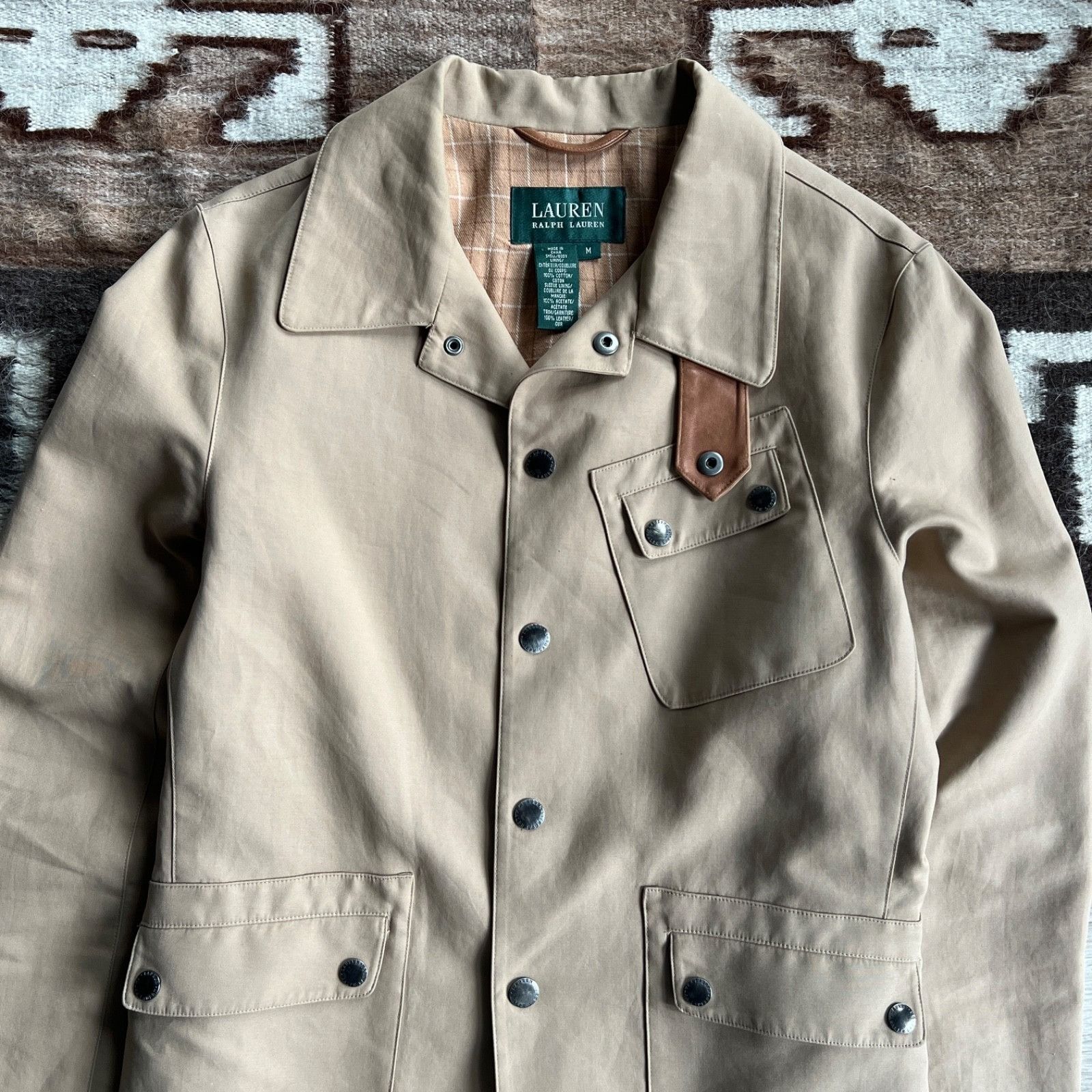 Lauren Ralph Lauren Lauren Ralph Lauren Tan Cotton Canvas Jacket 9582AC Size M / US 6-8 / IT 42-44 - 4 Thumbnail