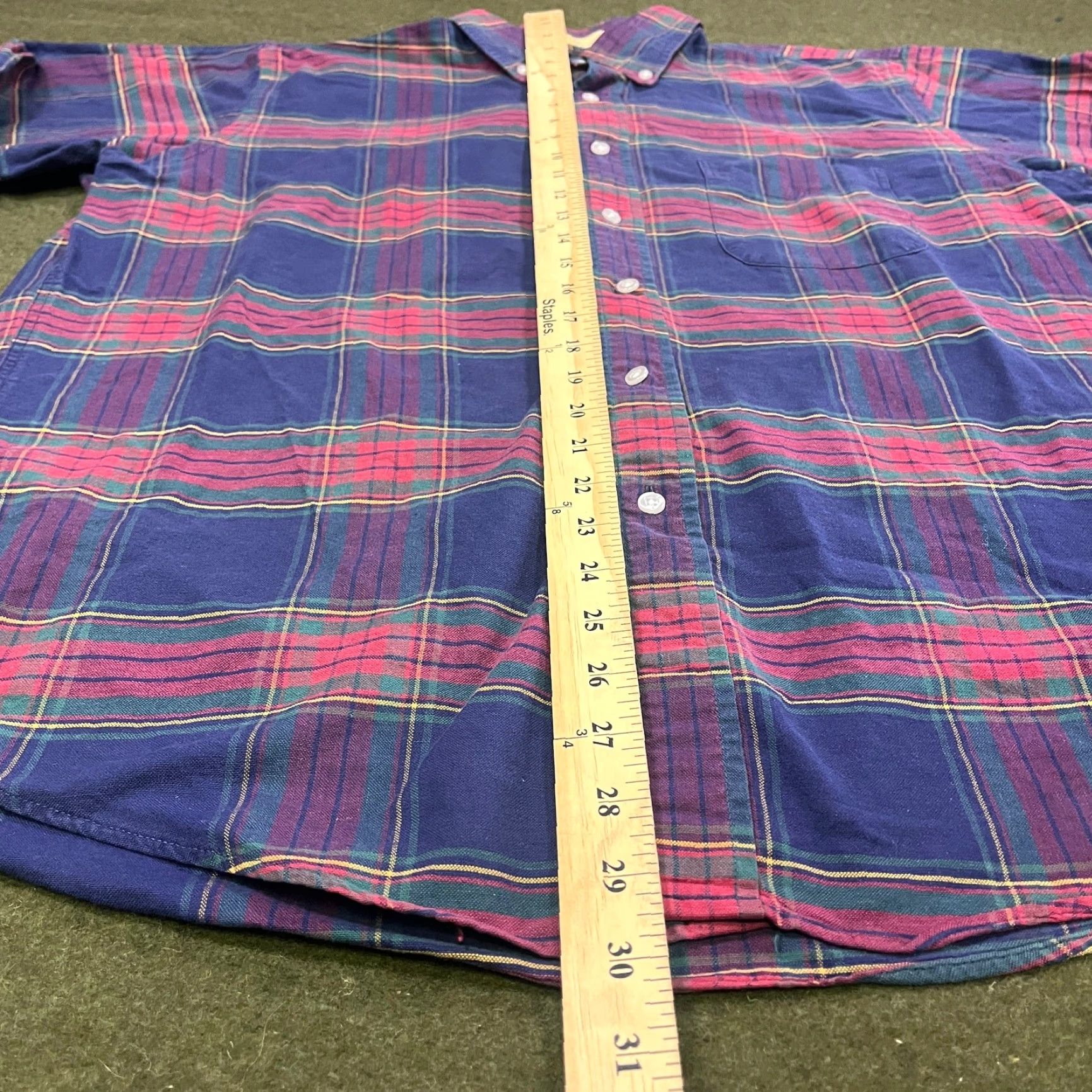 Vintage VINTAGE L.L Bean Shirt Mens 16.5 Large Red Blue Tartan Plaid Button Up USA Made Size US XL / EU 56 / 4 - 4 Thumbnail
