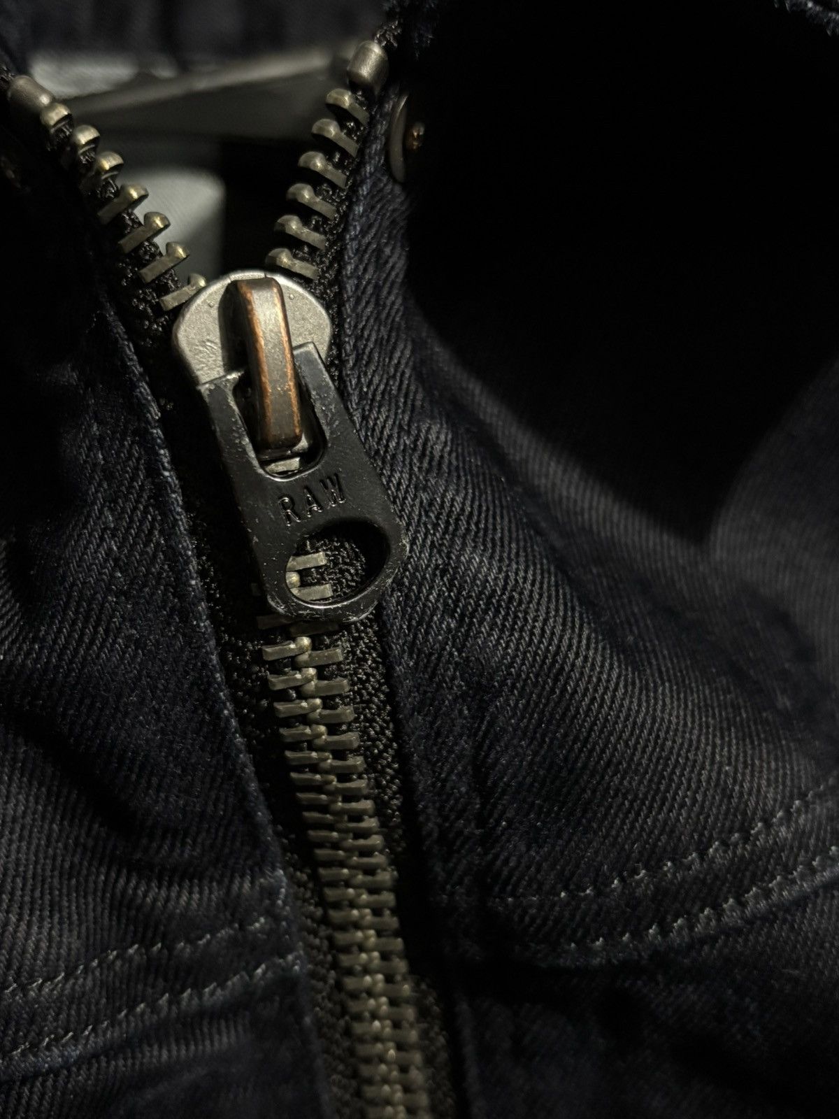 G-Star S Air Force Denim Jacket Blue Jean Dark Wash 5 Zip y2k vtg Size US S / EU 44-46 / 1 - 13 Thumbnail
