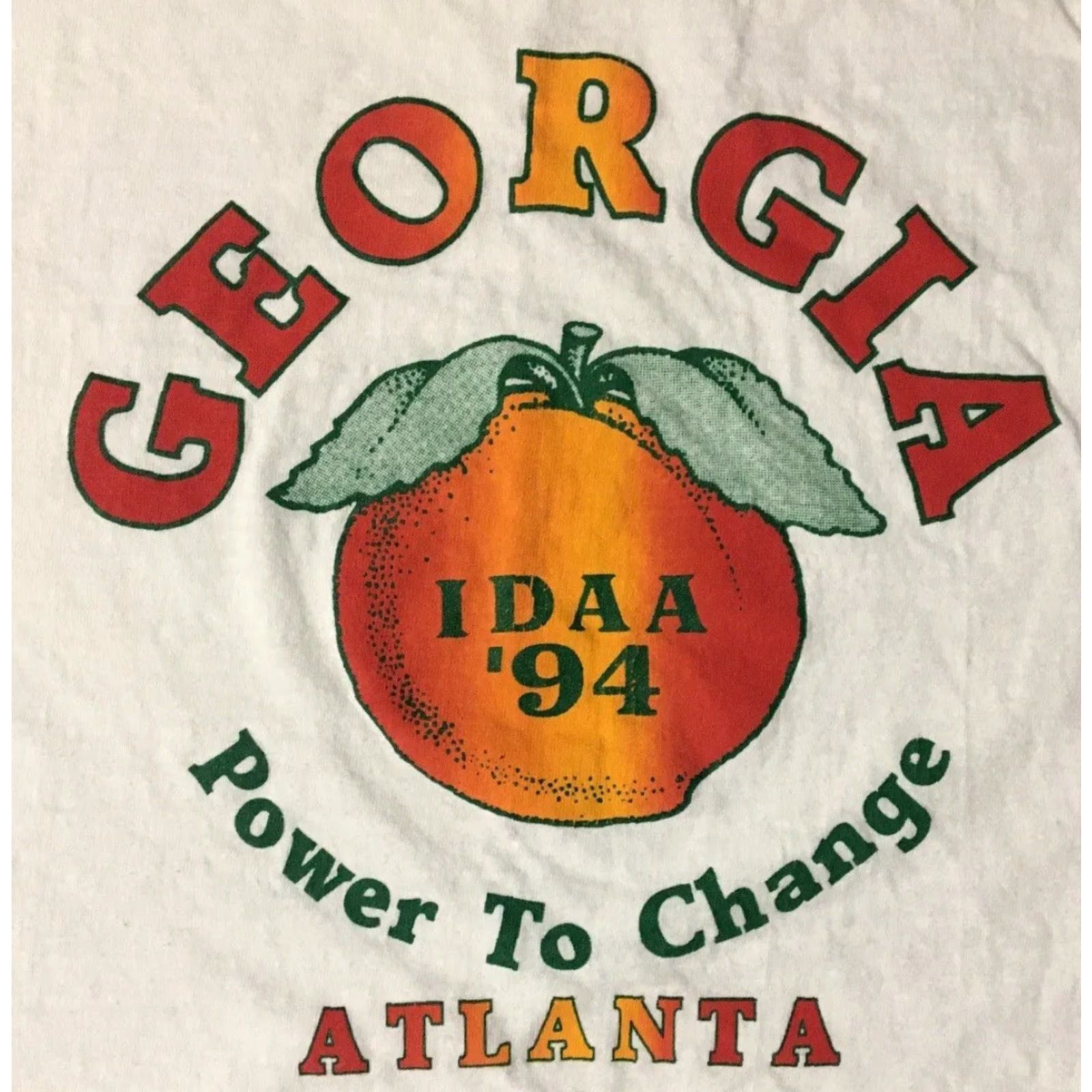 Vintage VINTAGE Georgia Peach IDAA Shirt XL Men's White 90s Grunge USA AA Atlanta Size US XL / EU 56 / 4 - 2 Thumbnail