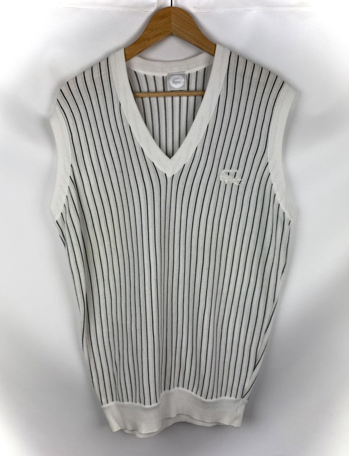 Lacoste Lacoste Limited Edition 75 Anniversary Striped Vest Sweater Size US L / EU 52-54 / 3 - 1 Thumbnail