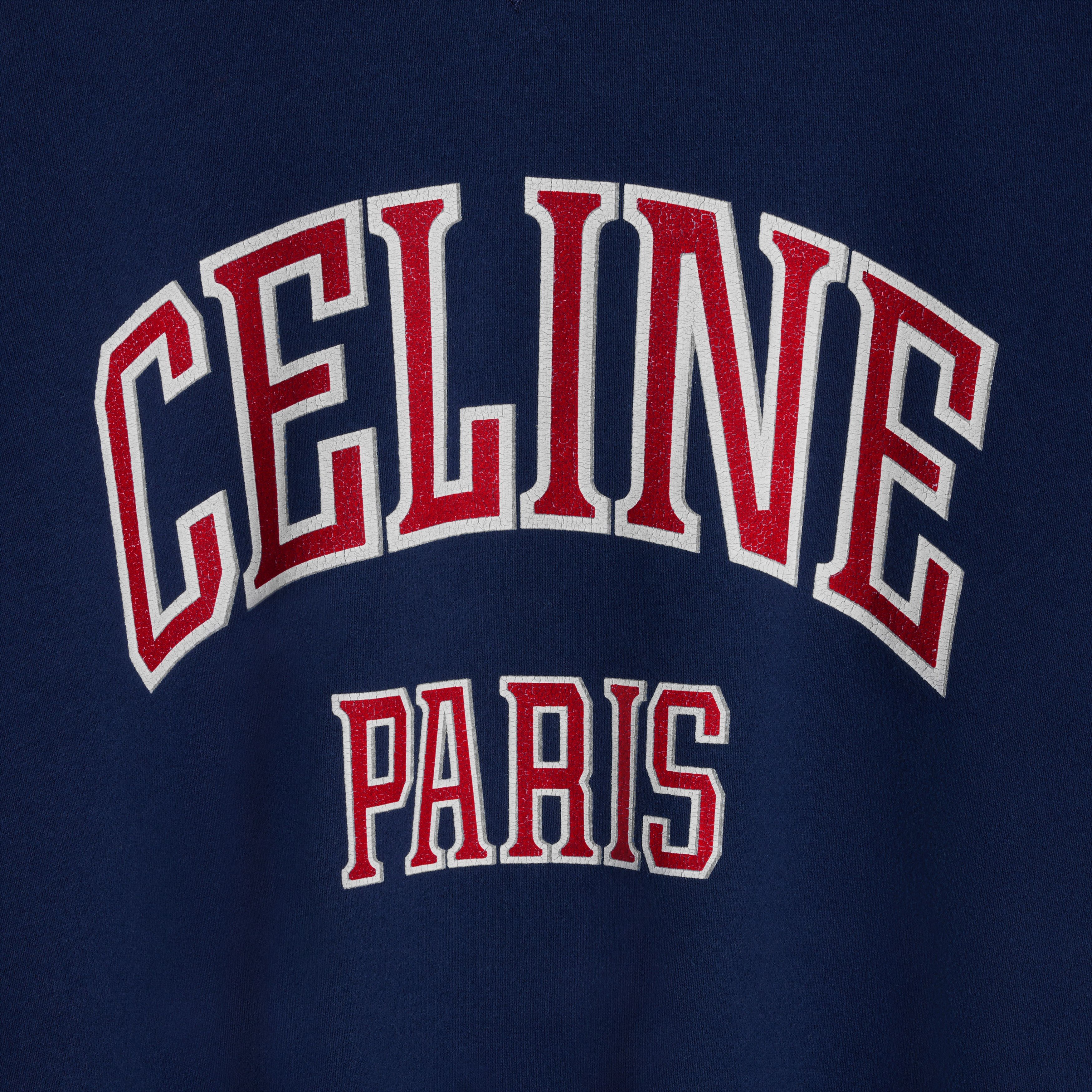 Celine o1bcso1str0925 2Y13E649W Paris Loose Sweatshirt in Navy/Red Size L / US 10 / IT 46 - 4 Thumbnail