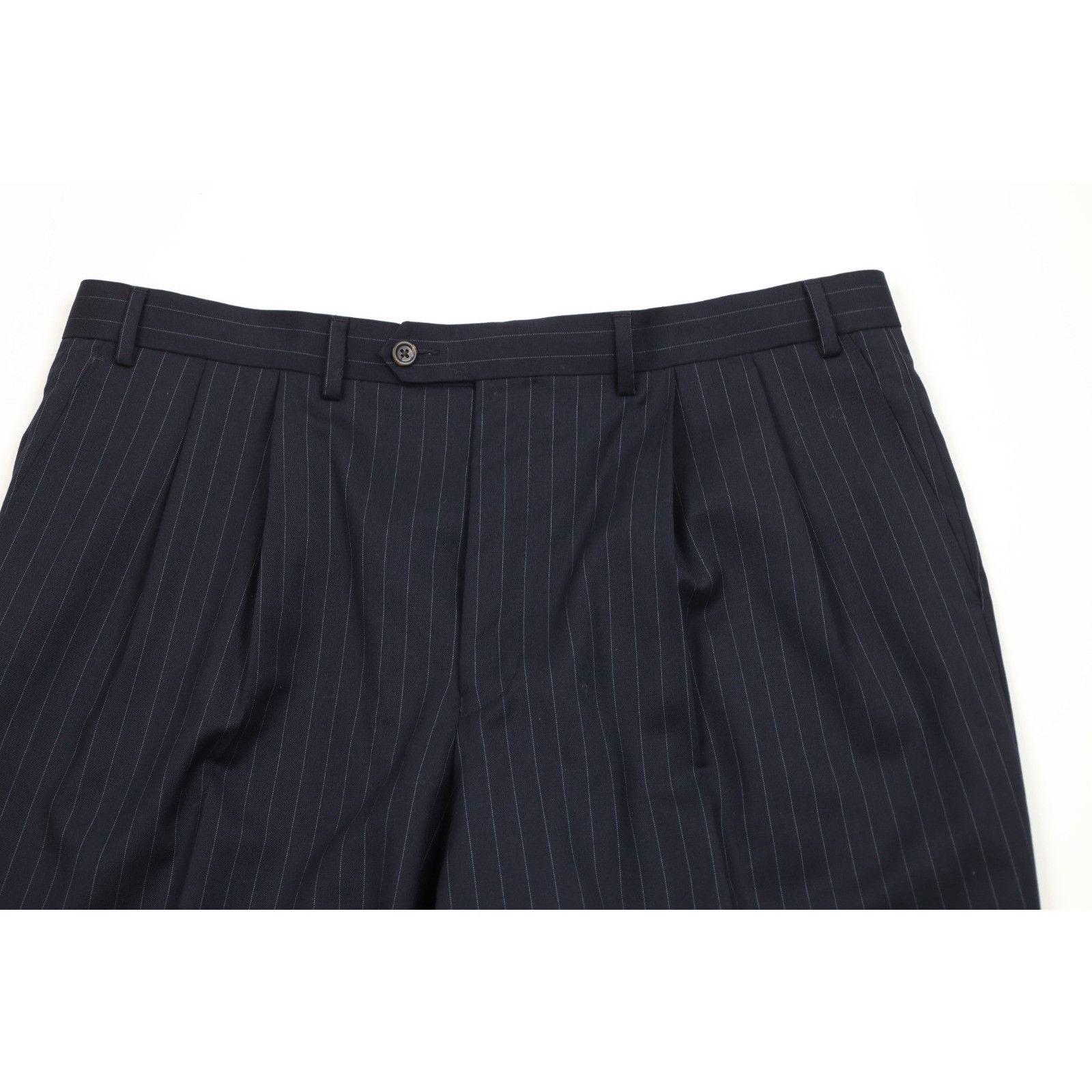 Chaps Vintage Chaps 2 Piece Wool Pinstriped Suit Wedding Size 44S - 9 Thumbnail