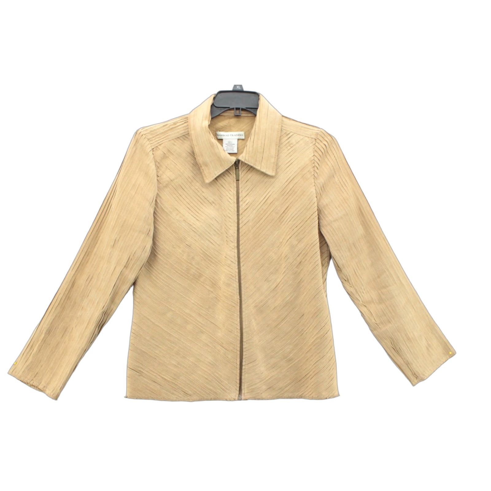 Vintage VINTAGE Bamboo Traders leather stitched Jacket Womens Large Brown Pockets Full Zip Lined Size L / US 10 / IT 46 - 1 Thumbnail