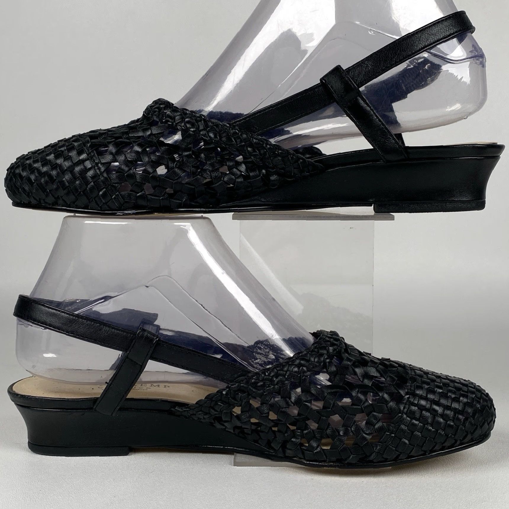 Vintage Walking Cradles Mark Lemp Classics Millie Black Slingback Sandal Sz 7 WW Size US 7 / IT 37 - 4 Thumbnail