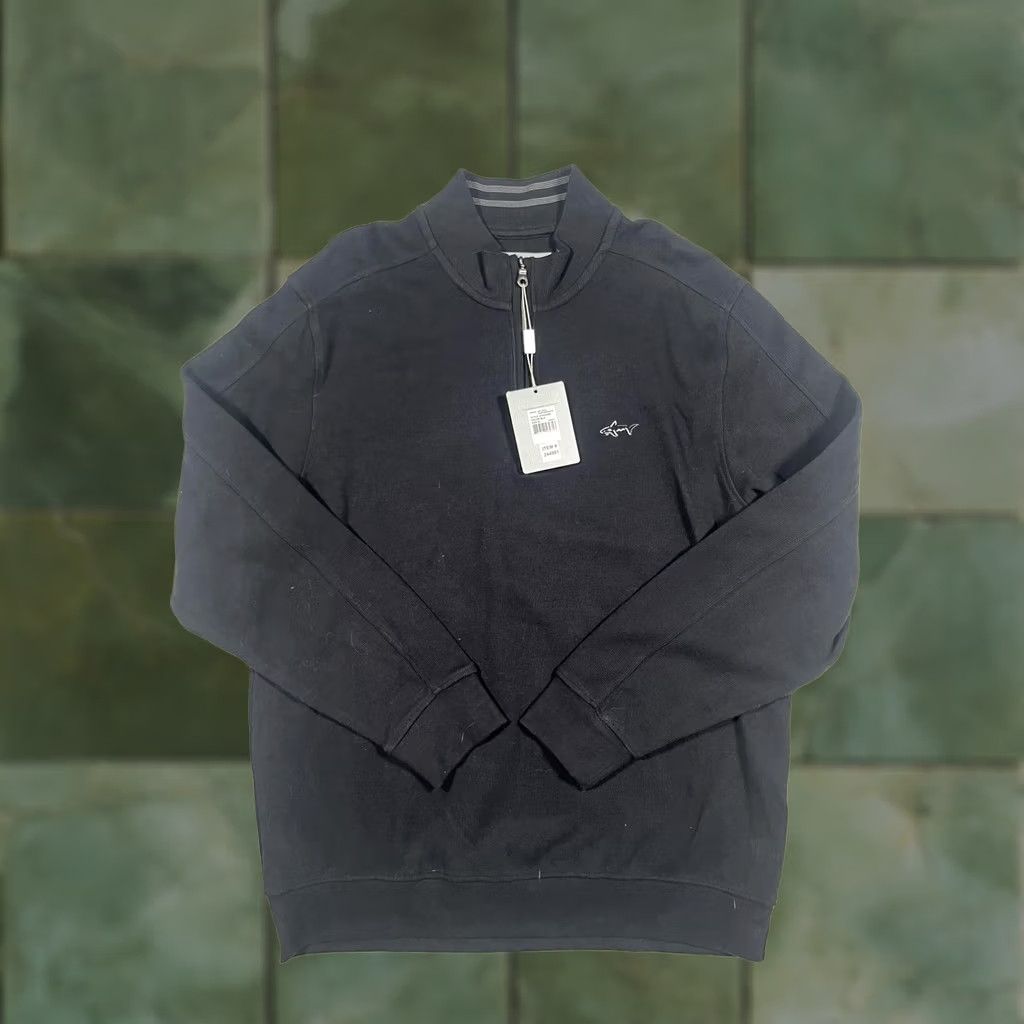 Logo 7 Greg Norman Sweatshirt Mens M Black 1/4 Zip Golf Pullover Shark Logo Knit Size US M / EU 48-50 / 2 - 1 Thumbnail