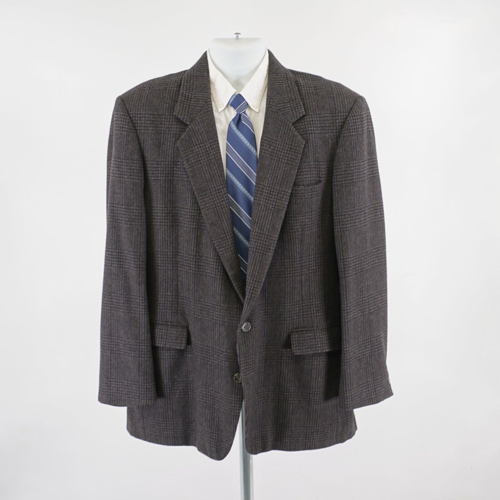 Haggar Haggar Tweed Wool Brown Glen Plaid Sport Coat 42L W/ Multi-C Size 42L - 4 Thumbnail