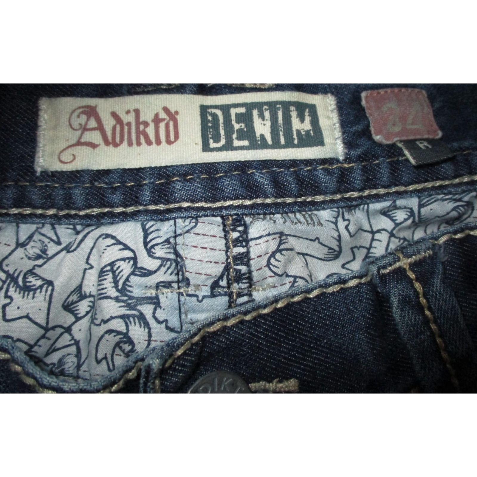 Denime ADIKTD Denim Jeans Blue 34W 29L Classic Fit 5-Pocket Regular Mens Size US 34 / EU 50 - 5 Thumbnail