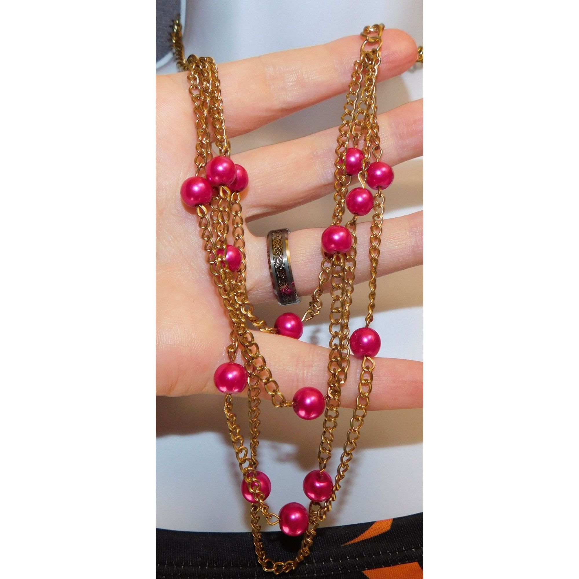 Other Pink And Gold Cascade Necklace Size ONE SIZE - 2 Thumbnail