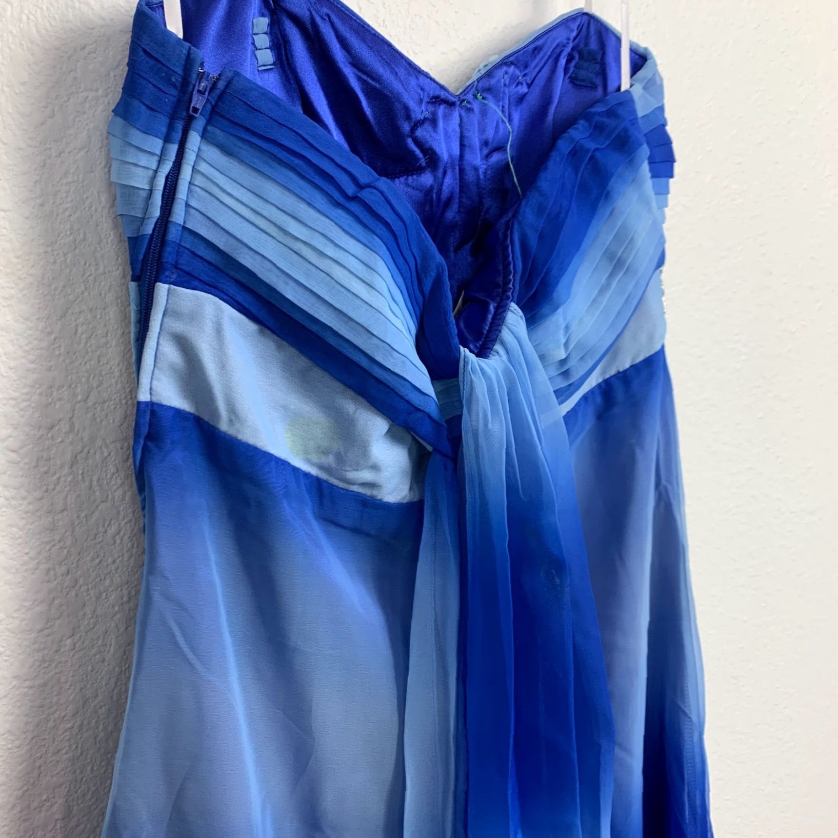 Vintage VINTAGE B. Darlin Maxi Prom Dress Blue 7/8 Y2K Eveningwear Long Formal Size M / US 6-8 / IT 42-44 - 5 Thumbnail