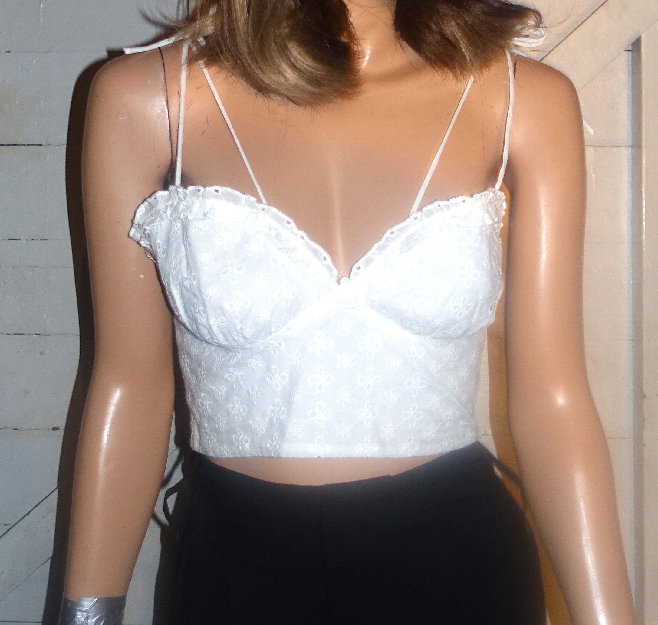 Other Hey Babe White Eyelet Tank Top M Size M / US 6-8 / IT 42-44 - 3 Thumbnail