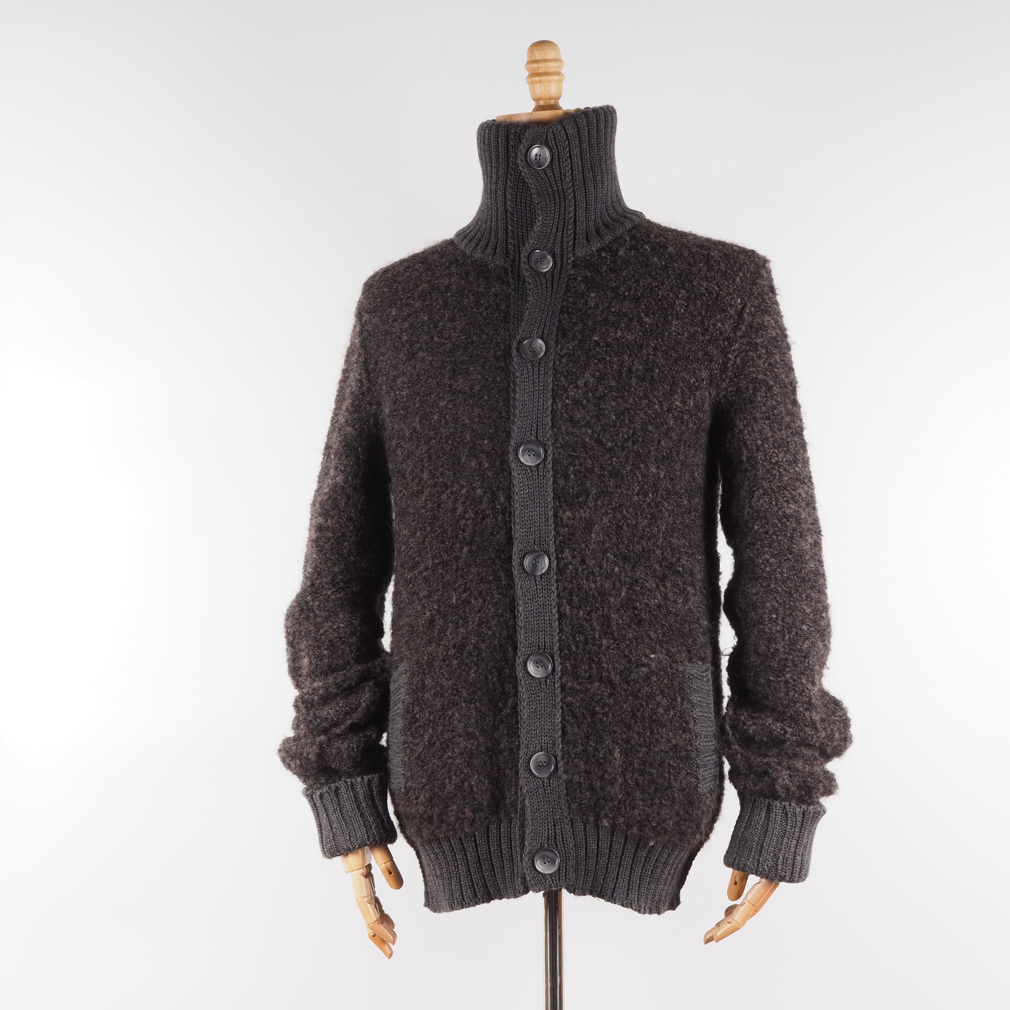 Dolce & Gabbana × Vintage Dolce&Gabbana Vintage Men Heavy Knit Grey Cardigan Sweater Size US L / EU 52-54 / 3 - 4 Thumbnail