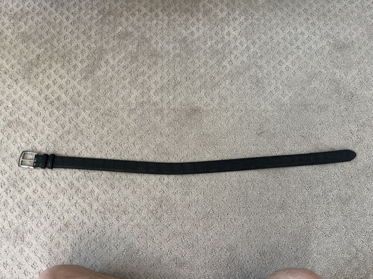 Other Matte Black Jacob Hill Crocodile Belt Size 34 - 4 Thumbnail