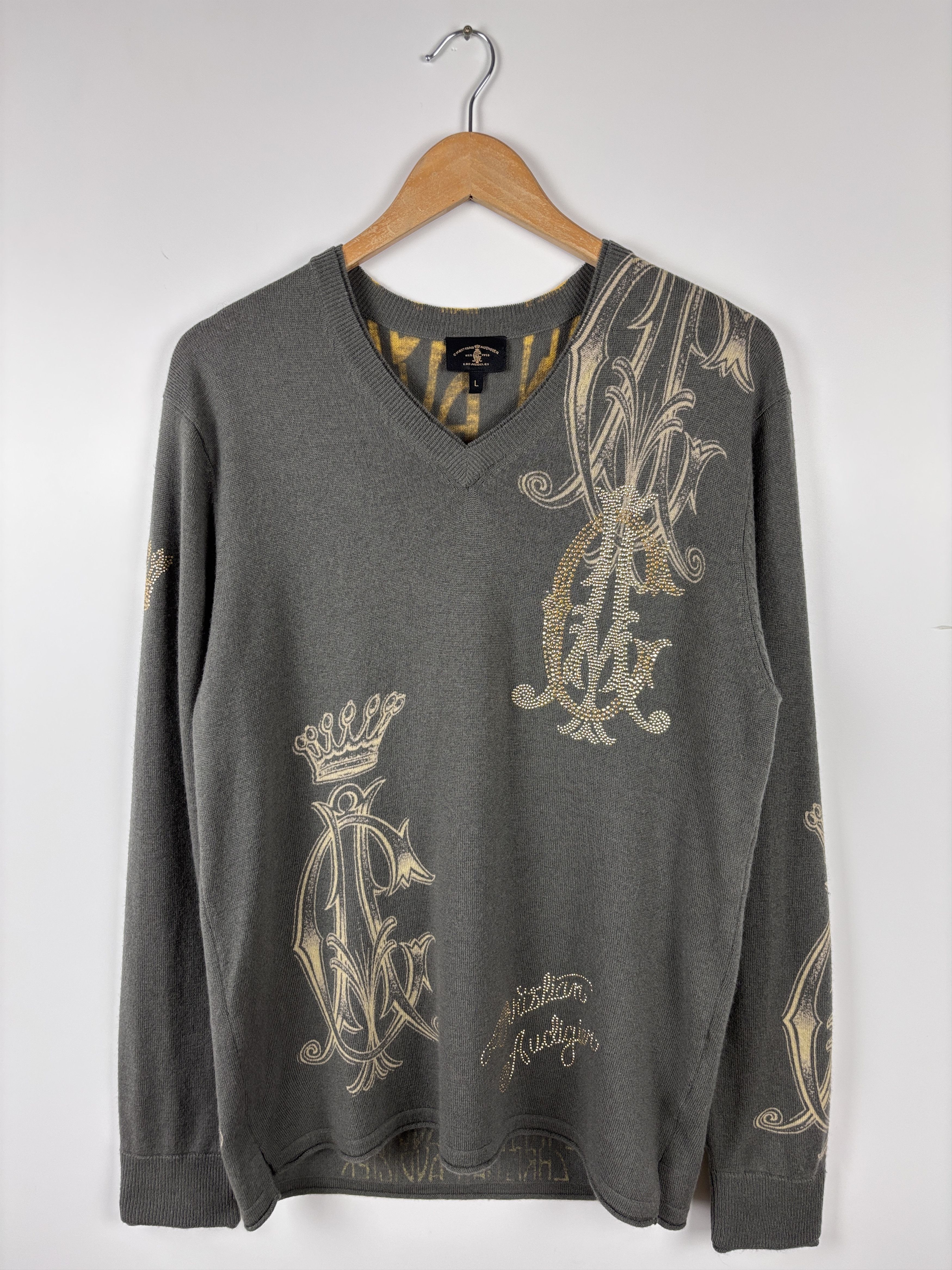 Christian Audigier × Vintage Christian Audigier Los Angeles Sweatshirt Rhinestones L Size US L / EU 52-54 / 3 - 2 Thumbnail