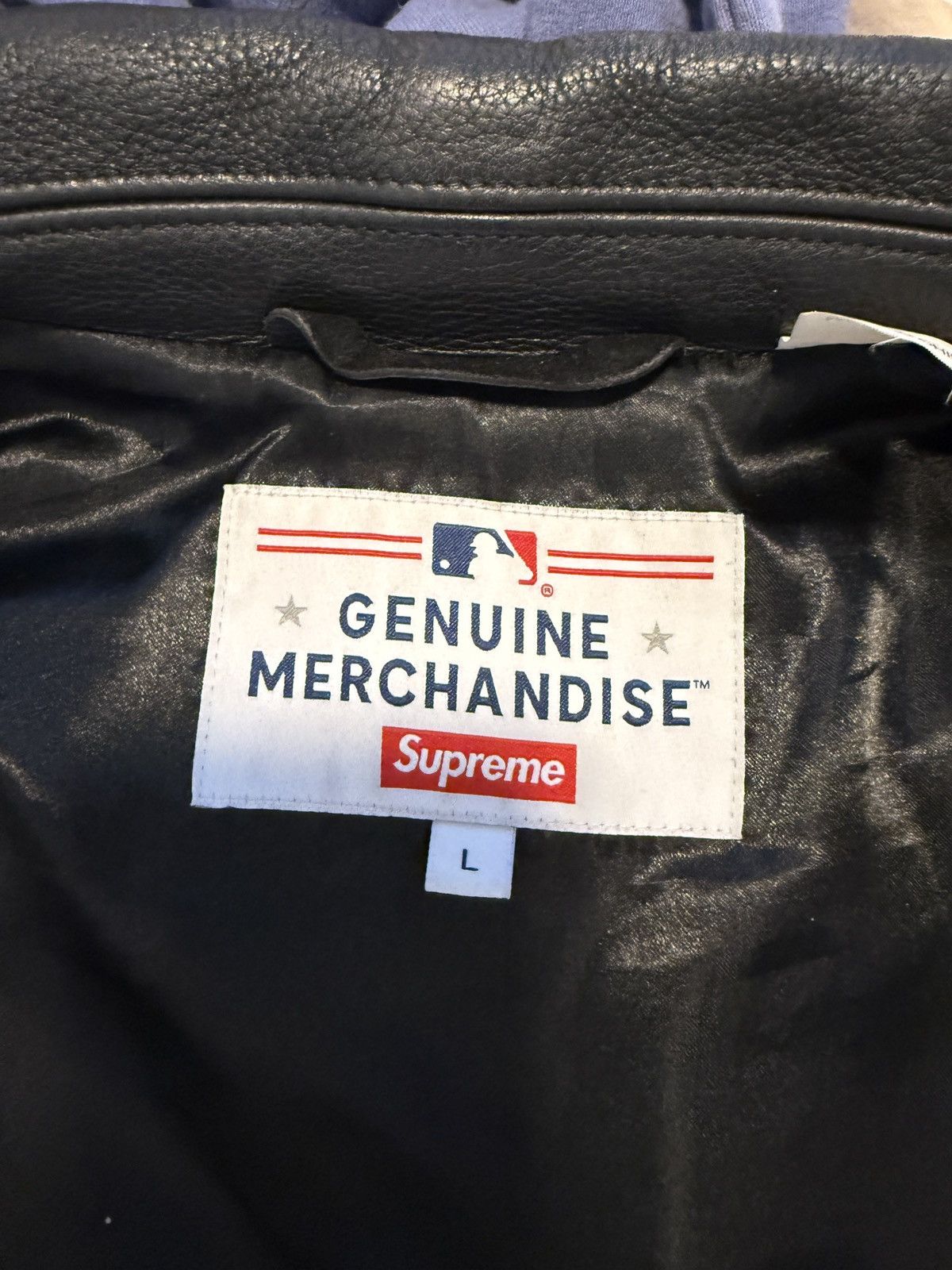 New York Yankees × Supreme Supreme x New York Yankees Kanji Leather Varsity Jacket Size US L / EU 52-54 / 3 - 7 Thumbnail