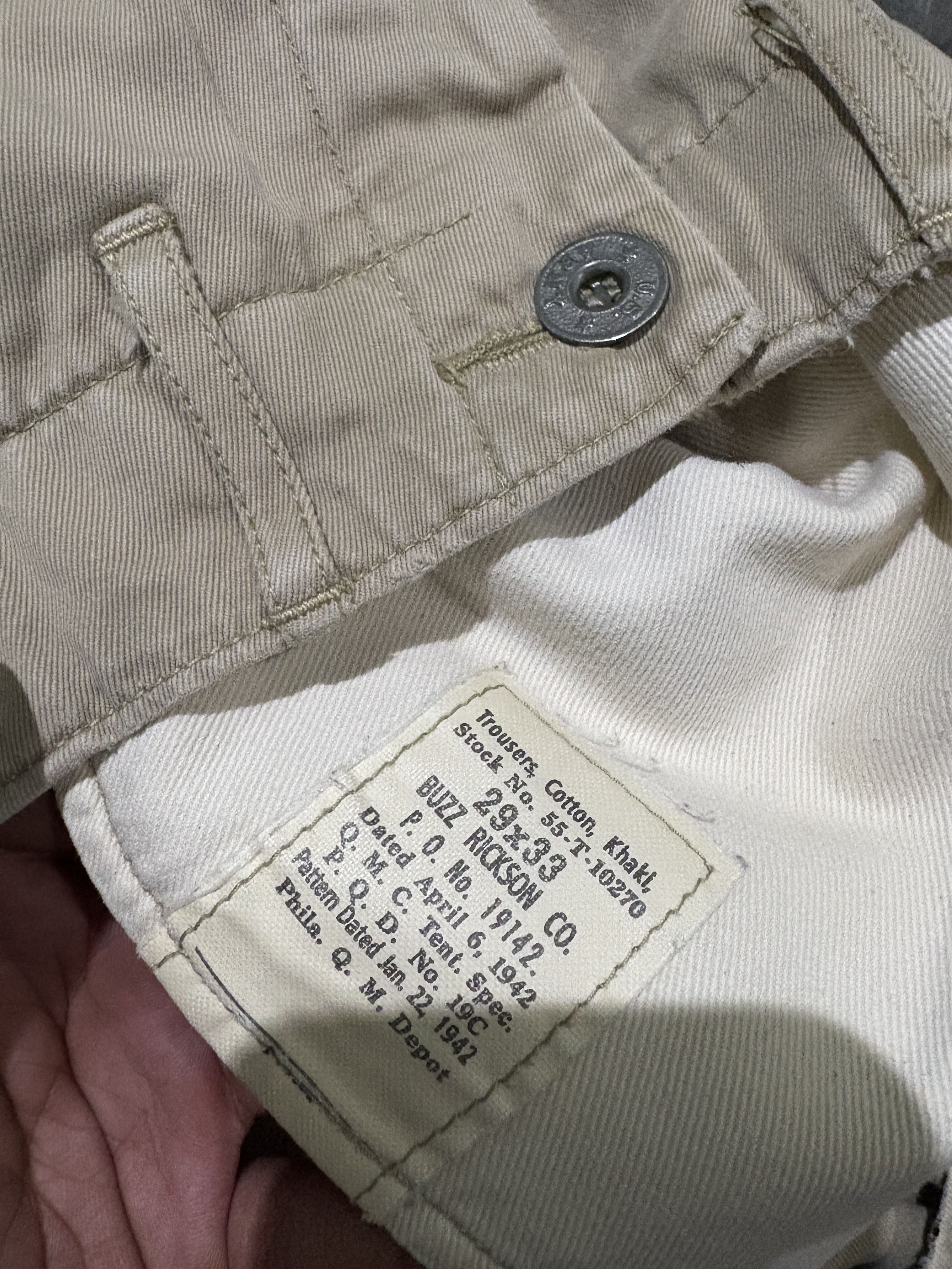 Buzz Rickson's Vintage 40s trousher Buzz ricksons WWll military pants Size US 29 - 7 Thumbnail