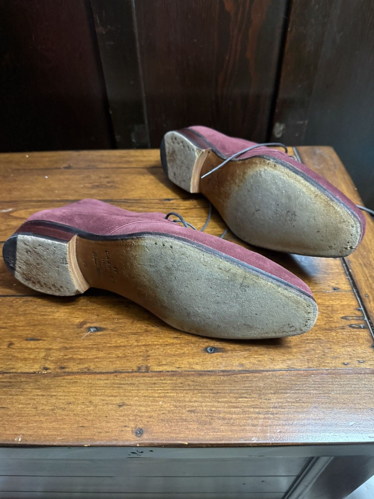 Carmina Carmina Chukka Boots Burgundy Suede (Uk size 7.5, NA 8.5) Size US 8.5 / EU 41-42 - 7 Thumbnail