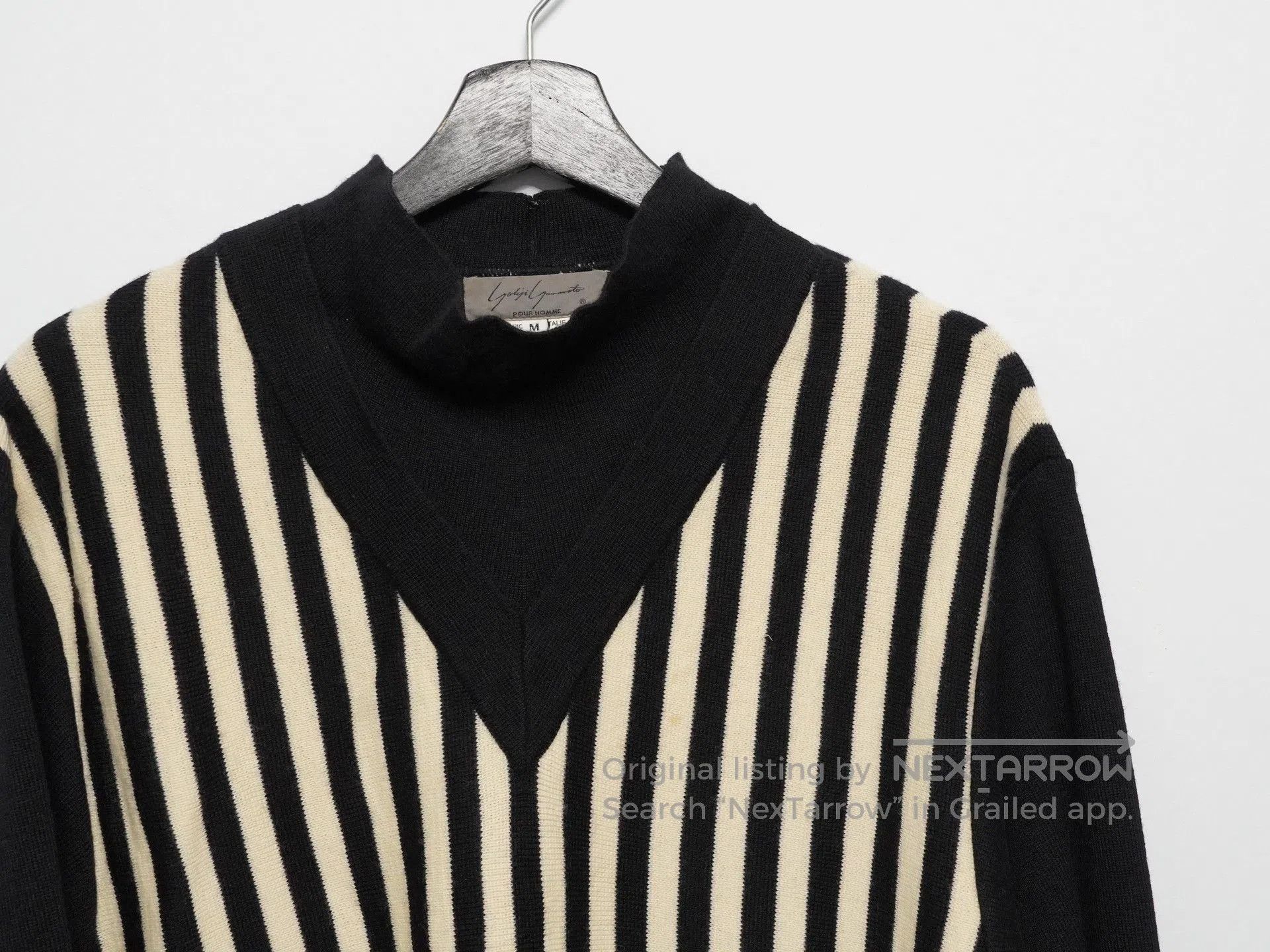 Yohji Yamamoto Yohji Yamamoto 1990SS Double Collar Striped Sweater. Size US M / EU 48-50 / 2 - 4 Thumbnail
