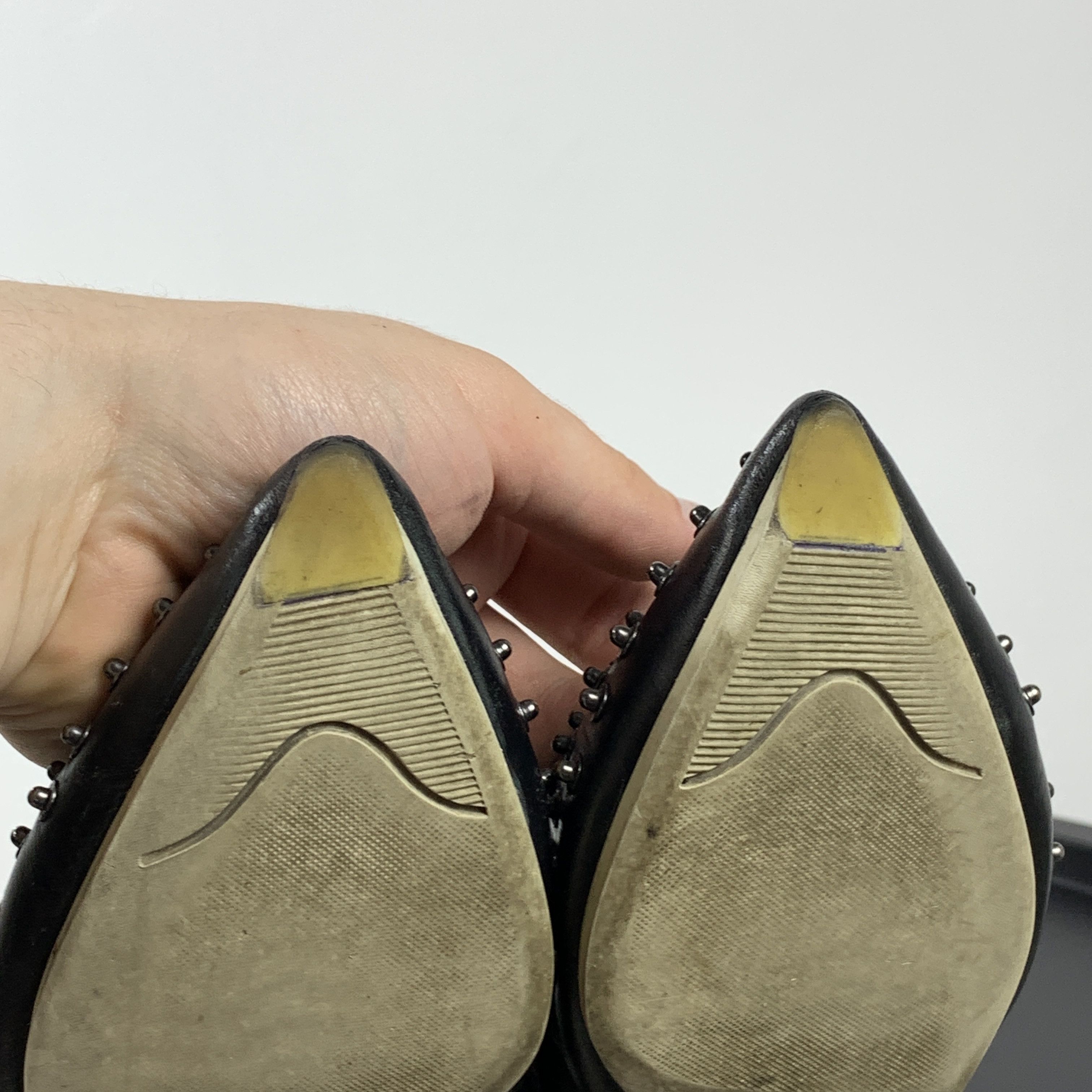 Diesel Vintage Diesel Y2K Rare Black Leather Flats Rivet Shoes Size US 8.5 / IT 38.5 - 13 Thumbnail