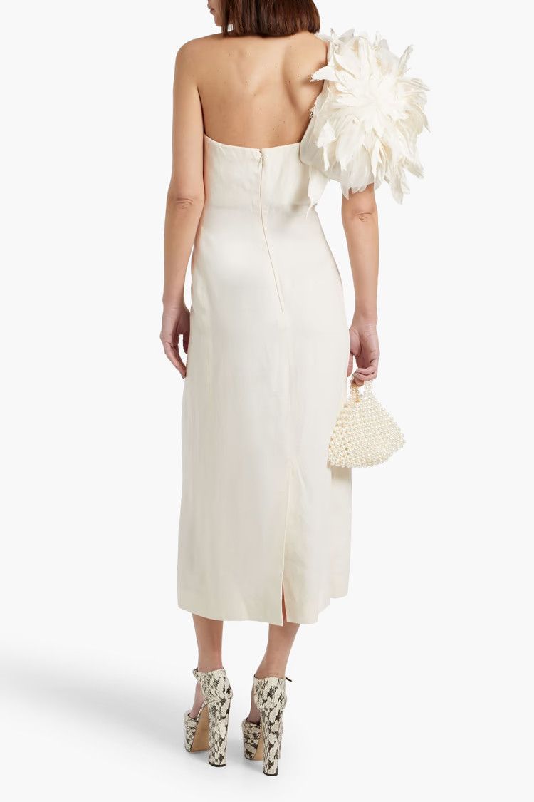 Chloe o1y0825 Midi Dress in Off-White Size M / US 6-8 / IT 42-44 - 3 Thumbnail