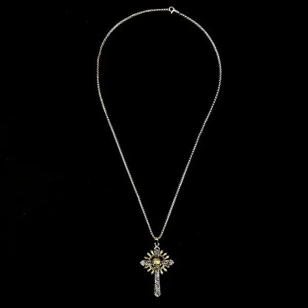 VIBE Skull Cross Necklace Punk Chain Y2K Opium Size ONE SIZE - 2 Thumbnail