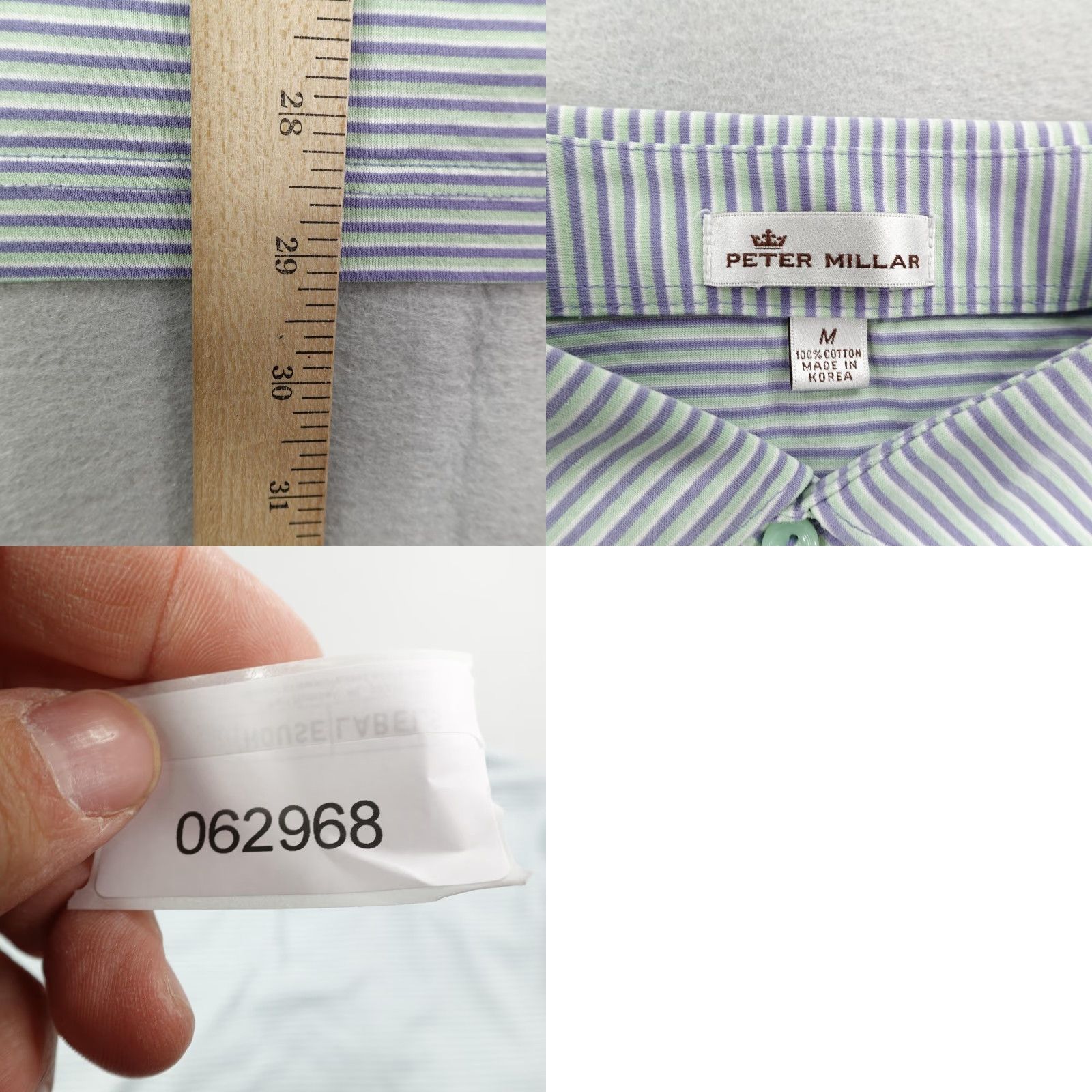 Peter Millar Peter Millar Polo Shirt M Men Polo Blue Stripes Golf San Luis Obispo Club▲ Size US M / EU 48-50 / 2 - 8 Thumbnail