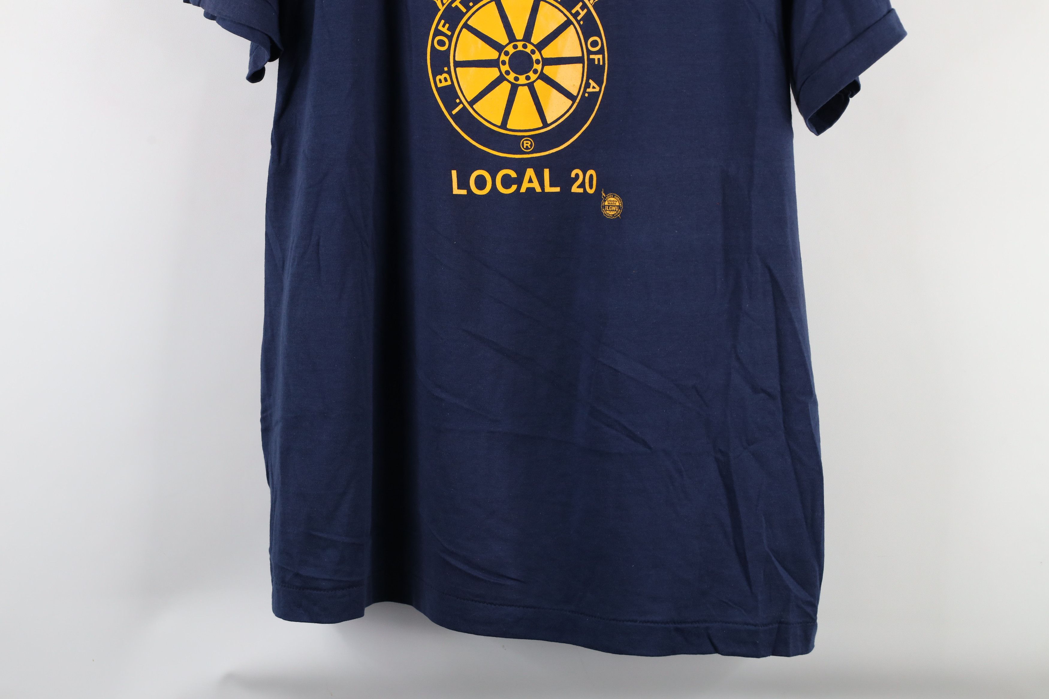 Vintage NOS Vintage 80s Local 20 Teamsters Union T-Shirt Blue USA Size US XL / EU 56 / 4 - 3 Thumbnail