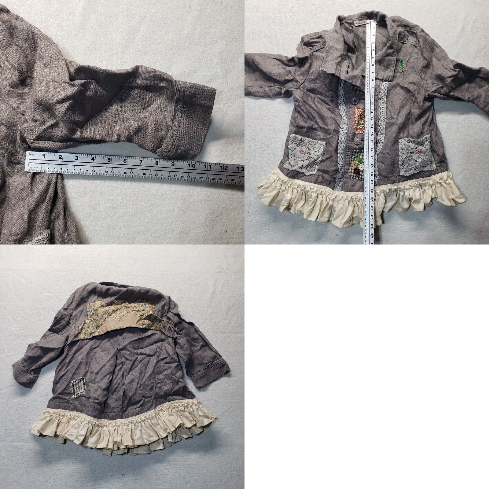 Coldwater Creek Coldwater Creek Blazer Jacket Women PM Petite Lined Gray Polyester Stripe Button Business Size M / US 6-8 / IT 42-44 - 8 Thumbnail