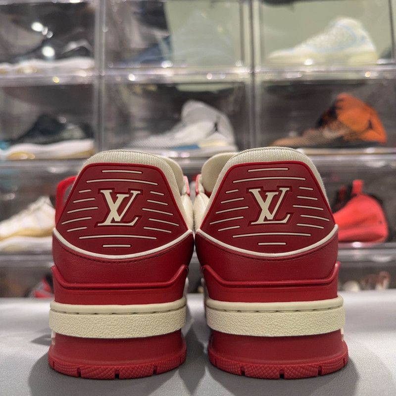 Louis Vuitton Louis Vuitton Fashion Trainer Red Leather Sneakers -2508 Size US 8 / EU 41 - 3 Thumbnail
