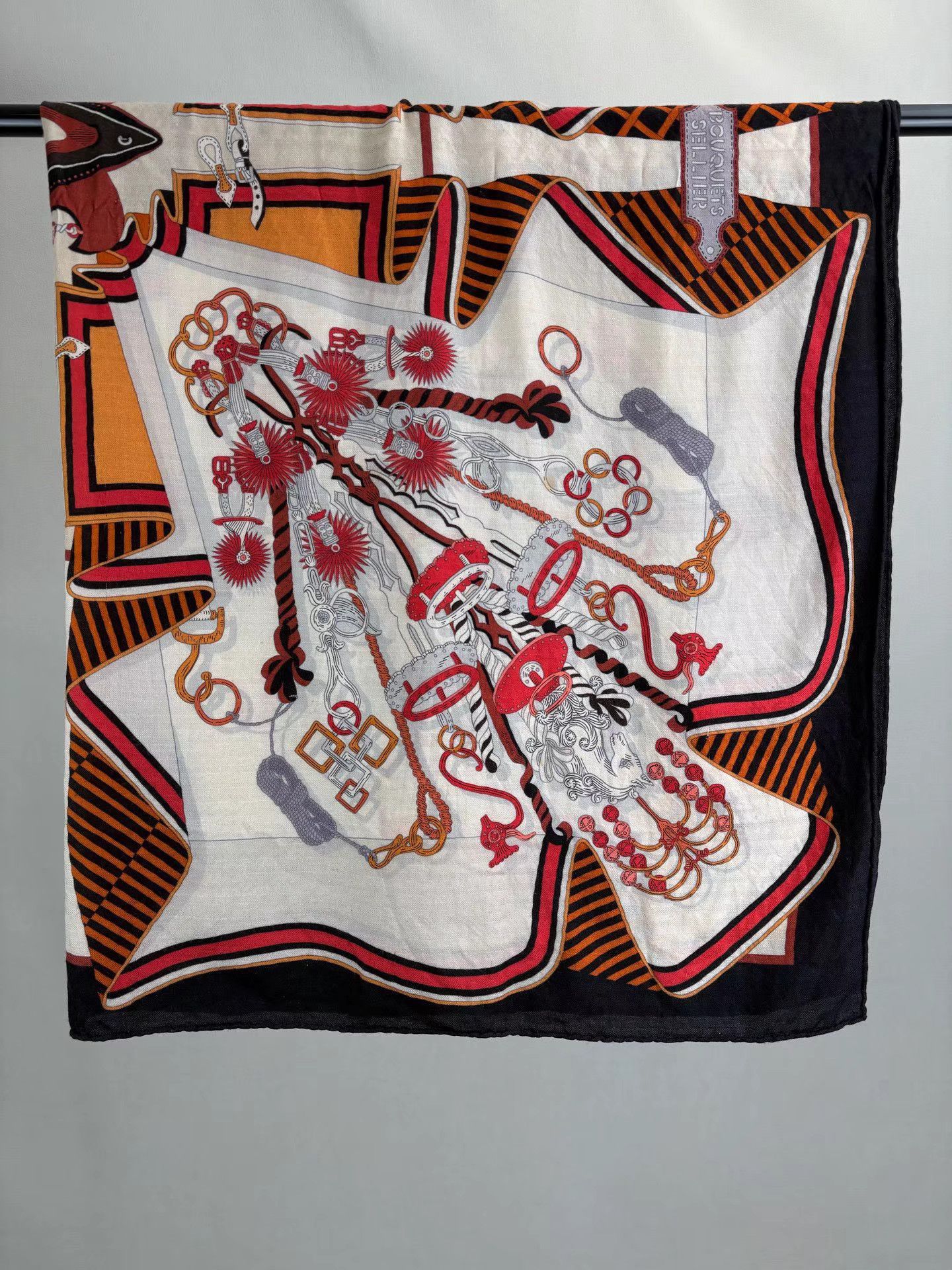 Hermes HERMES Bouquet of Saddlery Scarf Shawl K1 Size ONE SIZE - 2 Thumbnail