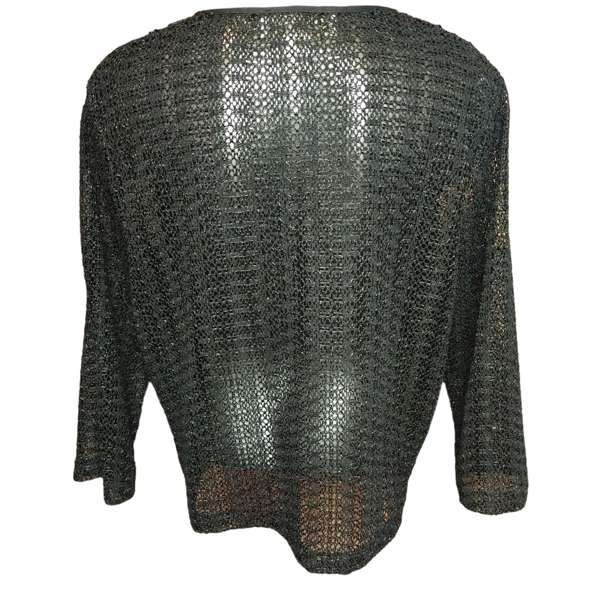 Other Norton Menauchton Women's Black Knit Mesh Long Sleeve Open F Size XL / US 12-14 / IT 48-50 - 2 Thumbnail