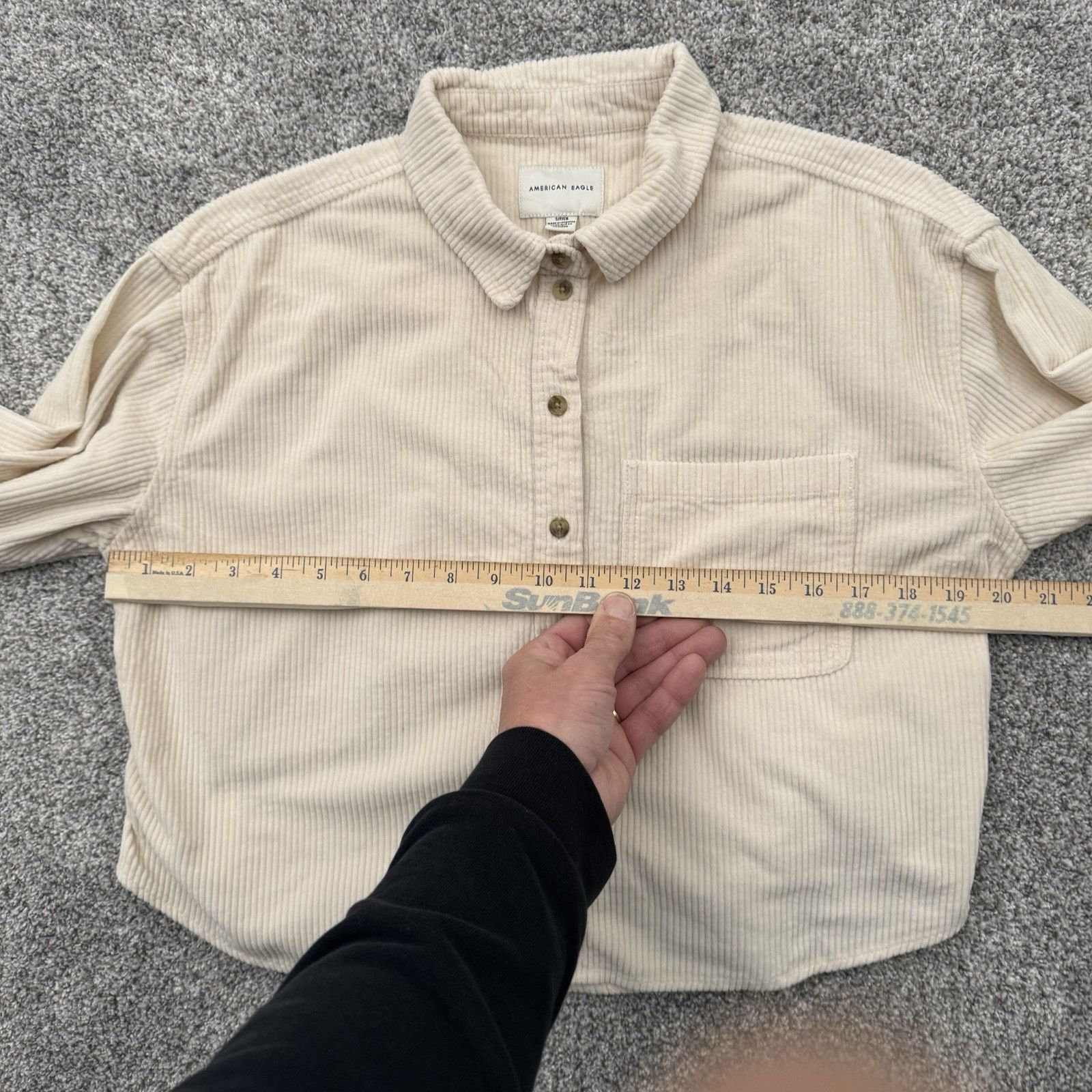 American Eagle Outfitters American Eagle Cropped Top Womens Small Corduroy Grunge Size S / US 4 / IT 40 - 3 Thumbnail