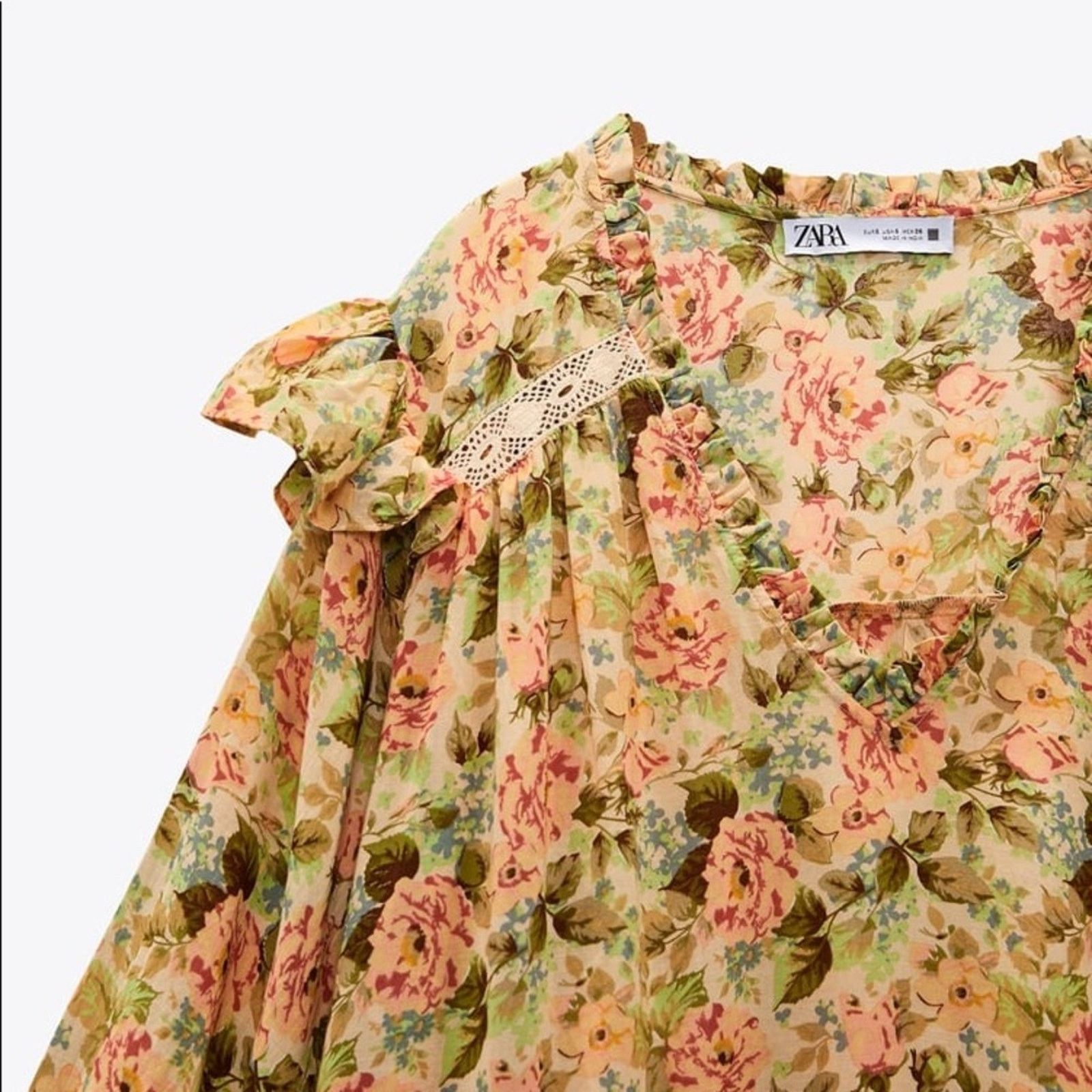 Zara ZARA FLORAL PRINT DRESS MULTICOLORED Size M / US 6-8 / IT 42-44 - 12 Thumbnail