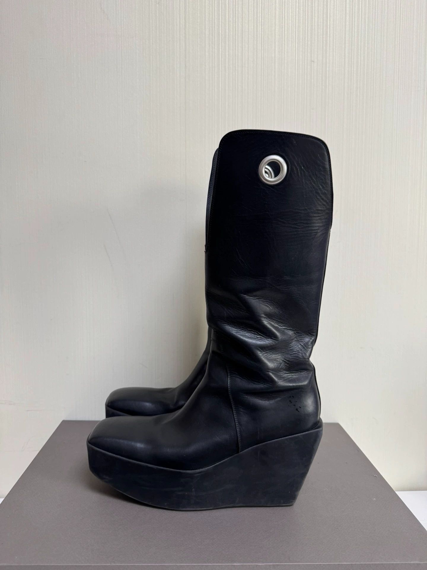 Rick Owens Rick Owens Silver Platform Cowboy Boots - Size 45 Size US 12 / EU 45 - 1 Thumbnail