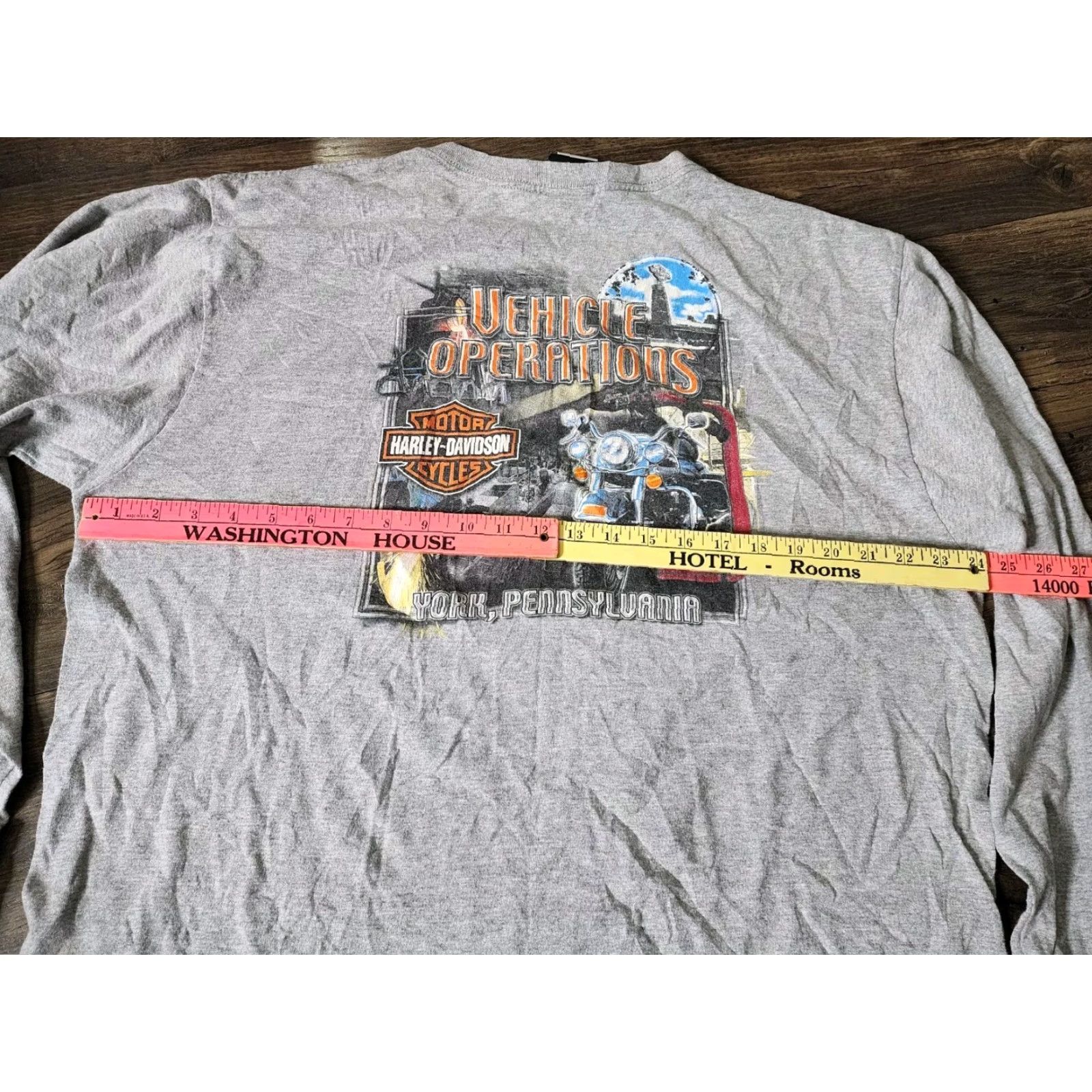 Harley Davidson VINTAGE Harley-Davidson T-Shirt Mens XL Gray 90s Biker Motorcycle Crew Neck Short/Long Sleeve (Double-Sided) United States Size US XL / EU 56 / 4 - 7 Thumbnail