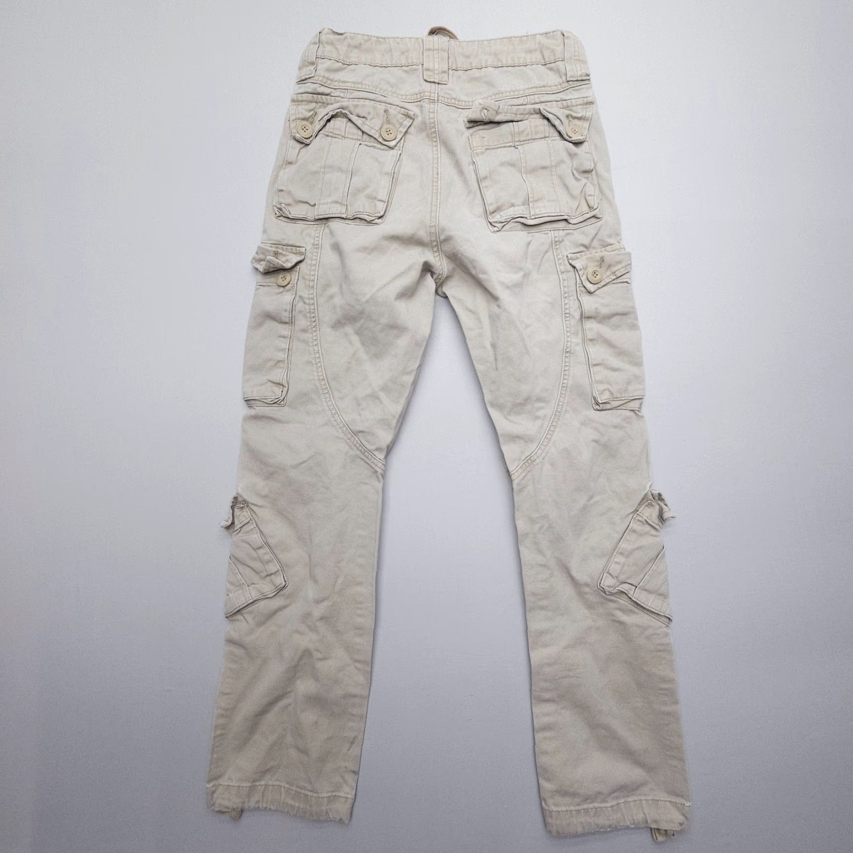 Vintage Matchstick Pants Cargo Men's Small 29 Beige Twill 5-Pocket Design Regular Straight 5-Pocket Cargo Style USA 80s? Size US 29 - 2 Thumbnail