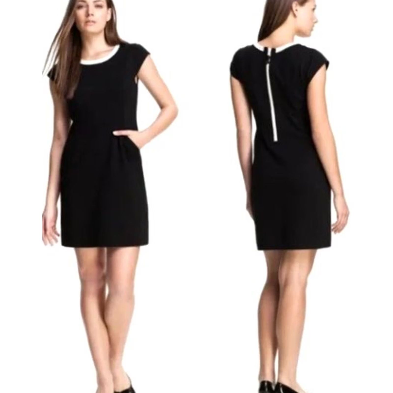 Vintage Kate Spade Women's Daria Black White Cap Sleeve Mini Sheath Dress Sz 2 Size XS / US 0-2 / IT 36-38 - 7 Thumbnail