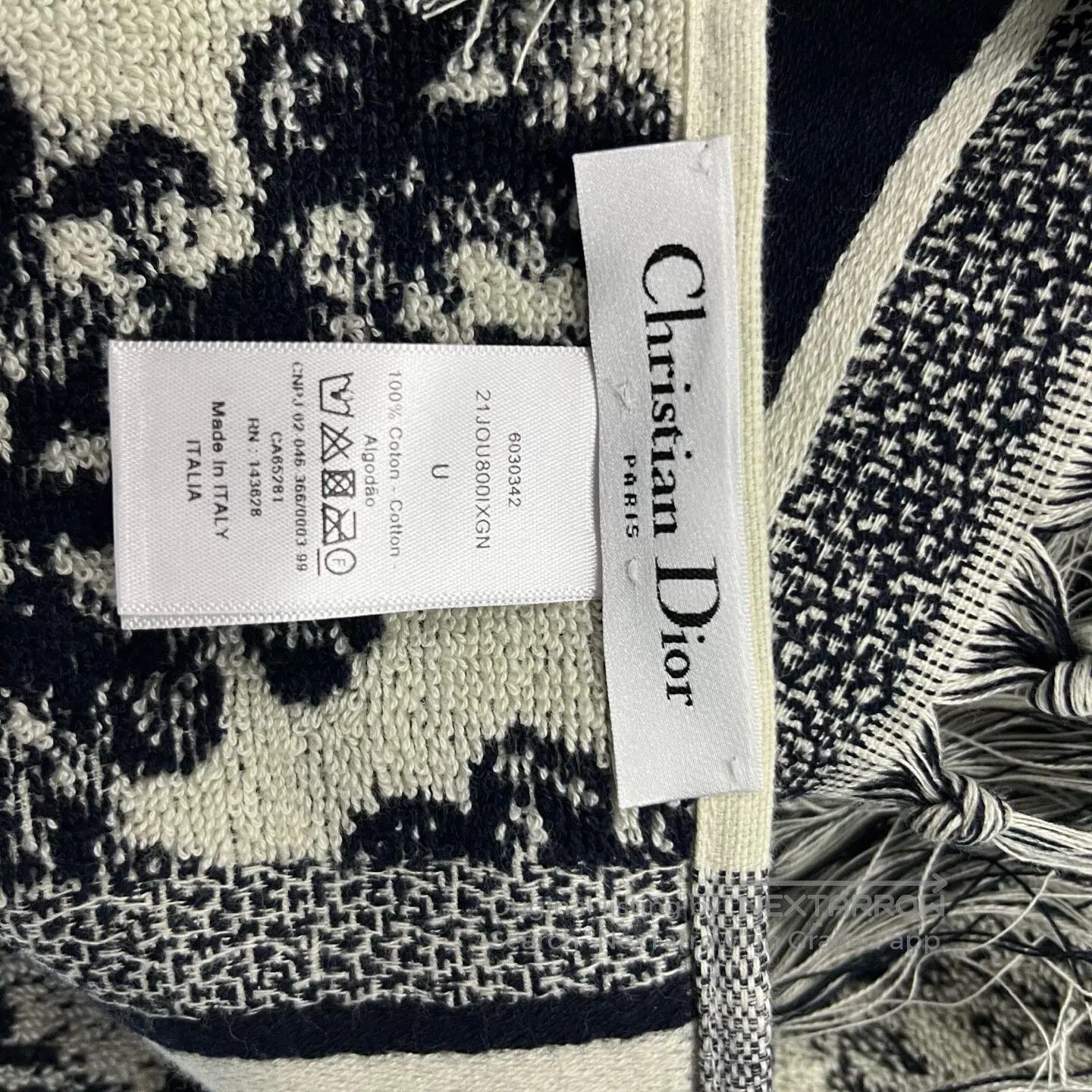 Dior Dior Floss-trimmed cashmere-wool blended yarn scarf| Size ONE SIZE - 4 Thumbnail