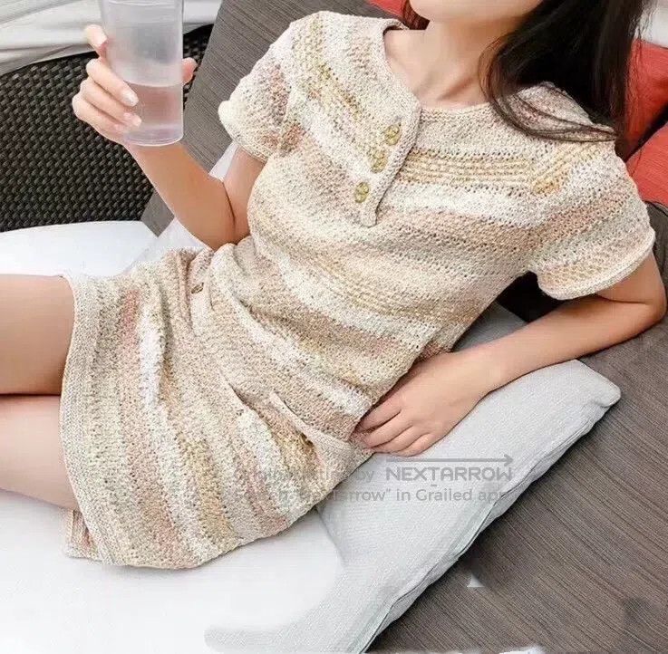 Chanel Chanel Greek series colour-block striped knitted dress Size XXS / US 00 / IT 34 - 1 Thumbnail