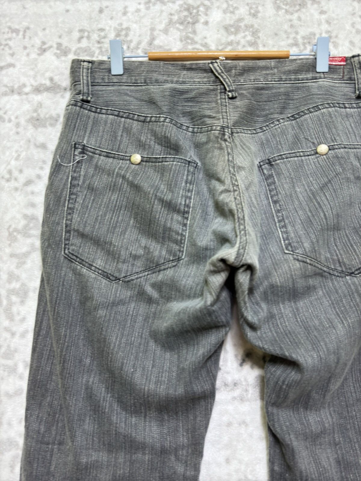 Japanese Brand Vintage Blueway Pinstriped Double Pocket Worker Style Size US 36 / EU 52 - 10 Thumbnail