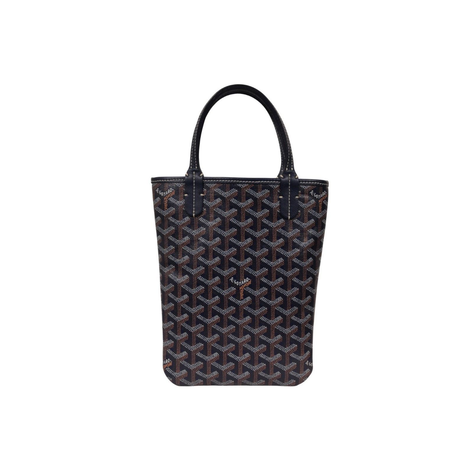 Goyard Mini Poitier Tote Navy Bag Blue Goyardine Reversible Size ONE SIZE - 16 Thumbnail